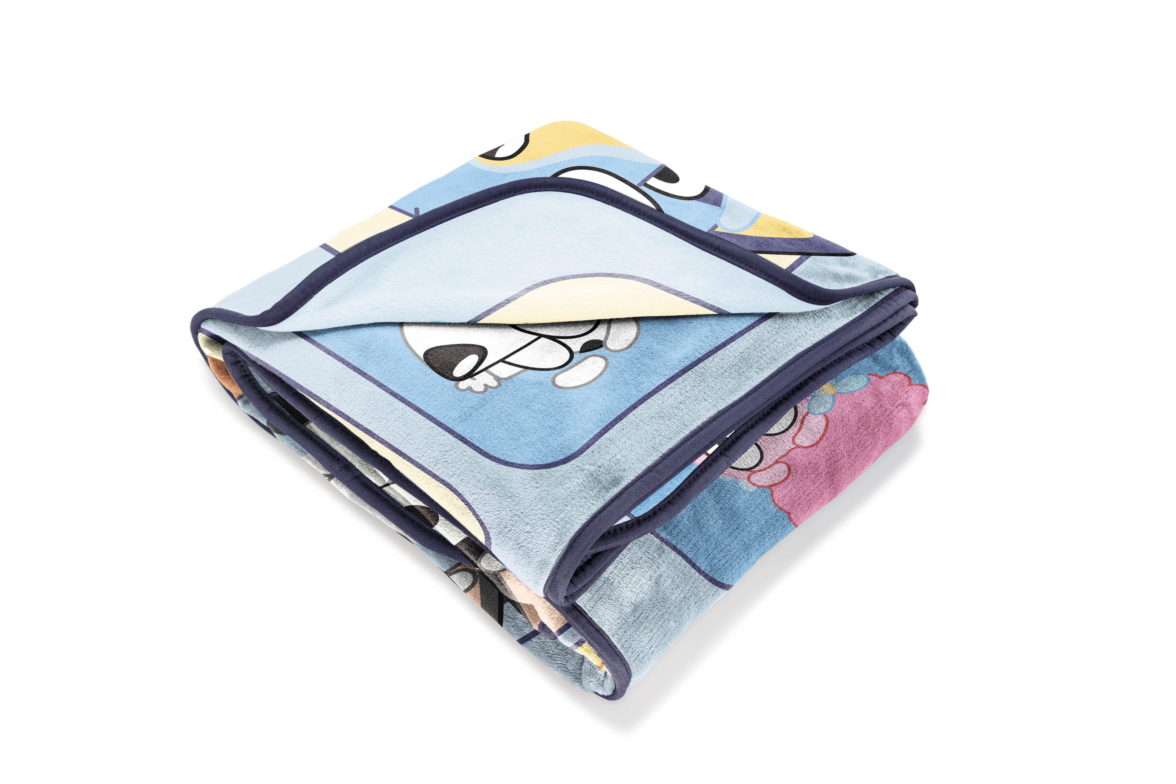Reversible Sherpa BBC & Friends 40x50 Throw Blanket - Lightweight Plush Warm Blanket for All Seasons Detail