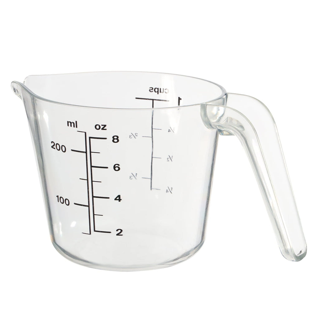 Ergonomic Manual 1 Cup Large Spout Plastic Measuring Cup, Clear - Premium Stainless Steel Garlic Presser & Peeler Detail