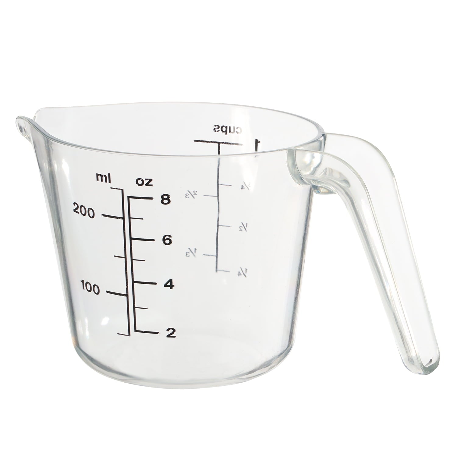 Ergonomic Manual 1 Cup Large Spout Plastic Measuring Cup, Clear - Premium Stainless Steel Garlic Presser & Peeler Detail