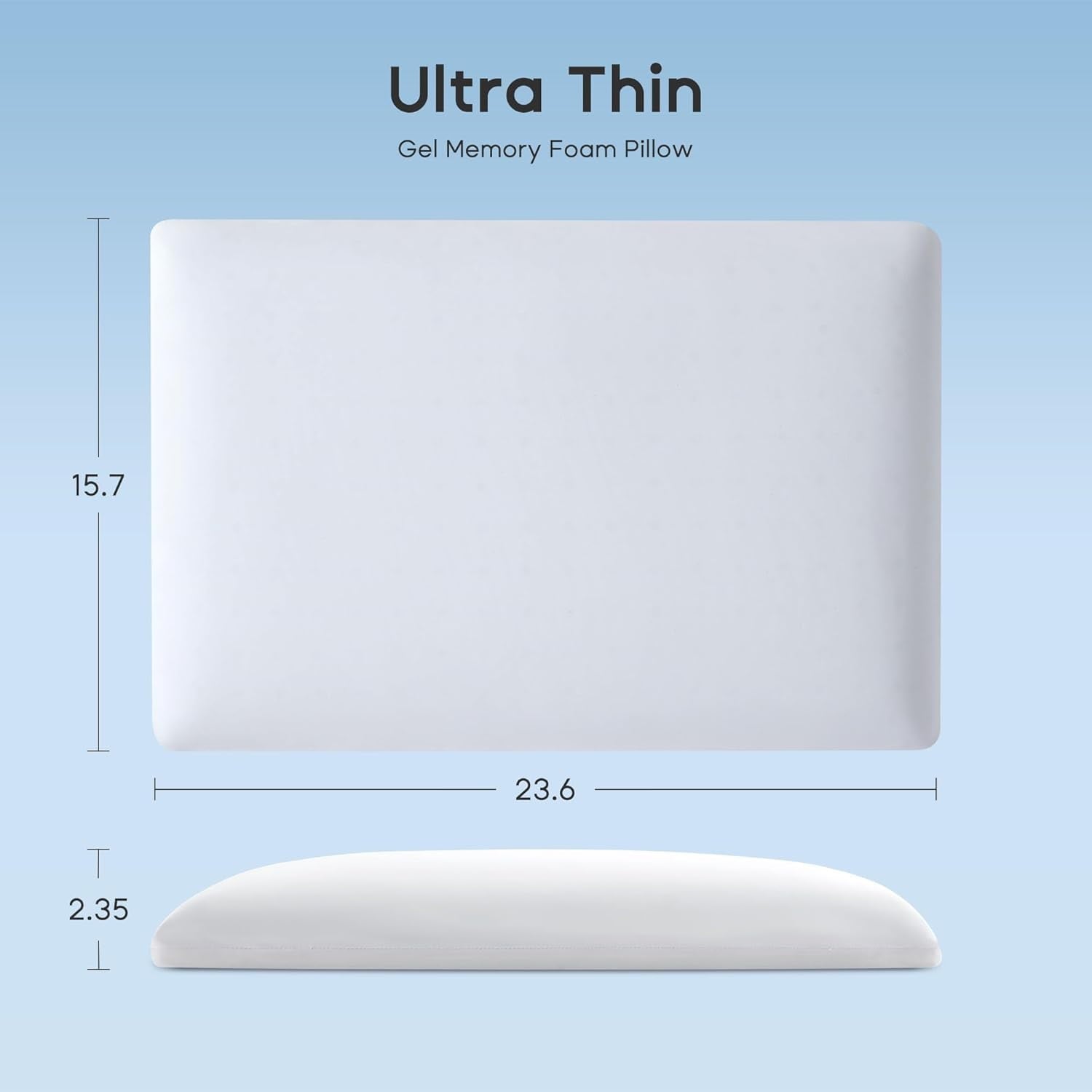 Fluffy Shredded Ultra Thin Cooling Memory Foam Pillows, Summer Bed Pillows for Back, Stomach or Side Sleepers, Flat Pillow with Washa... - Ergonomic Memory Foam Pillow for Neck Pain Support Detail
