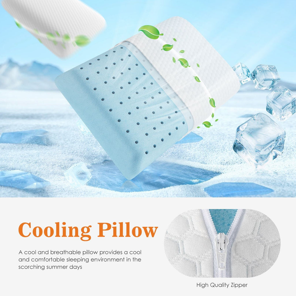 Decorative Plump Memory Foam Pillow, Standard Size Pillows for Sleeping, Bed Pillow Soft and Comfortable, 1 Pack - Hotel Quality Plush Sleeping Pillows Detail
