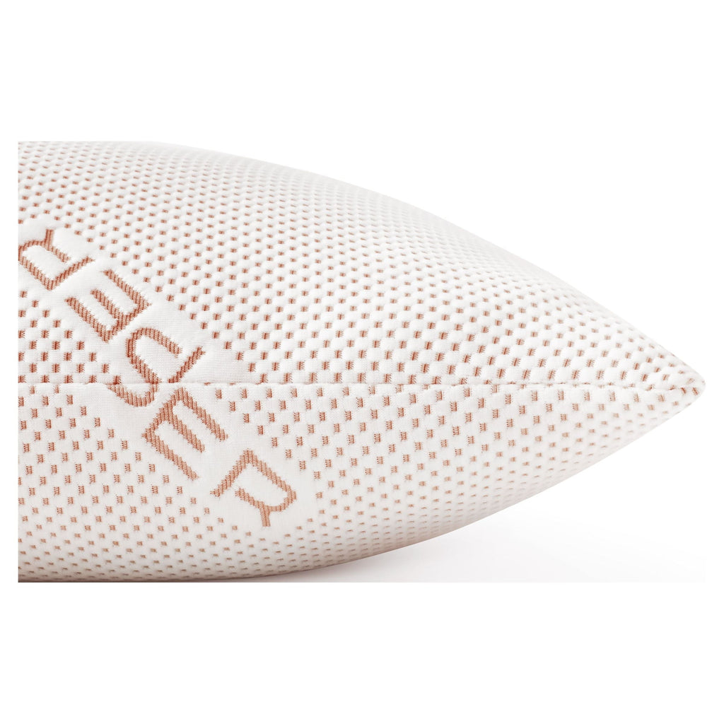 Decorative Plump Copperloft King Bed Pillow, 2 Pack, Hypoallergenic - Orthopedic Shredded Foam Bed Pillow Set Detail