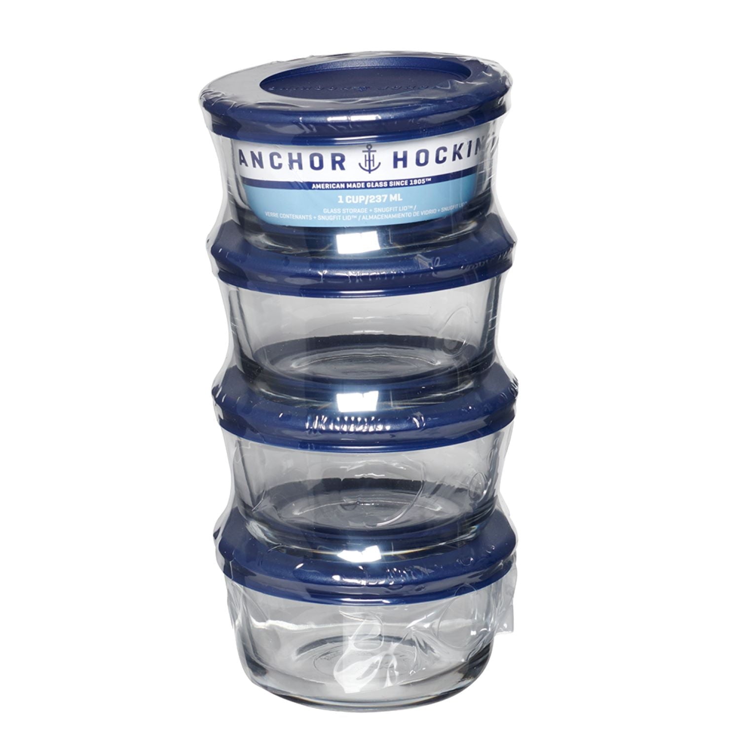 Whimsical Doughnut Glass Food Storage Containers with Lids, 1 Cup Round, Set of 4 - Deliciously Soft Cupcake Sensory Glob Detail