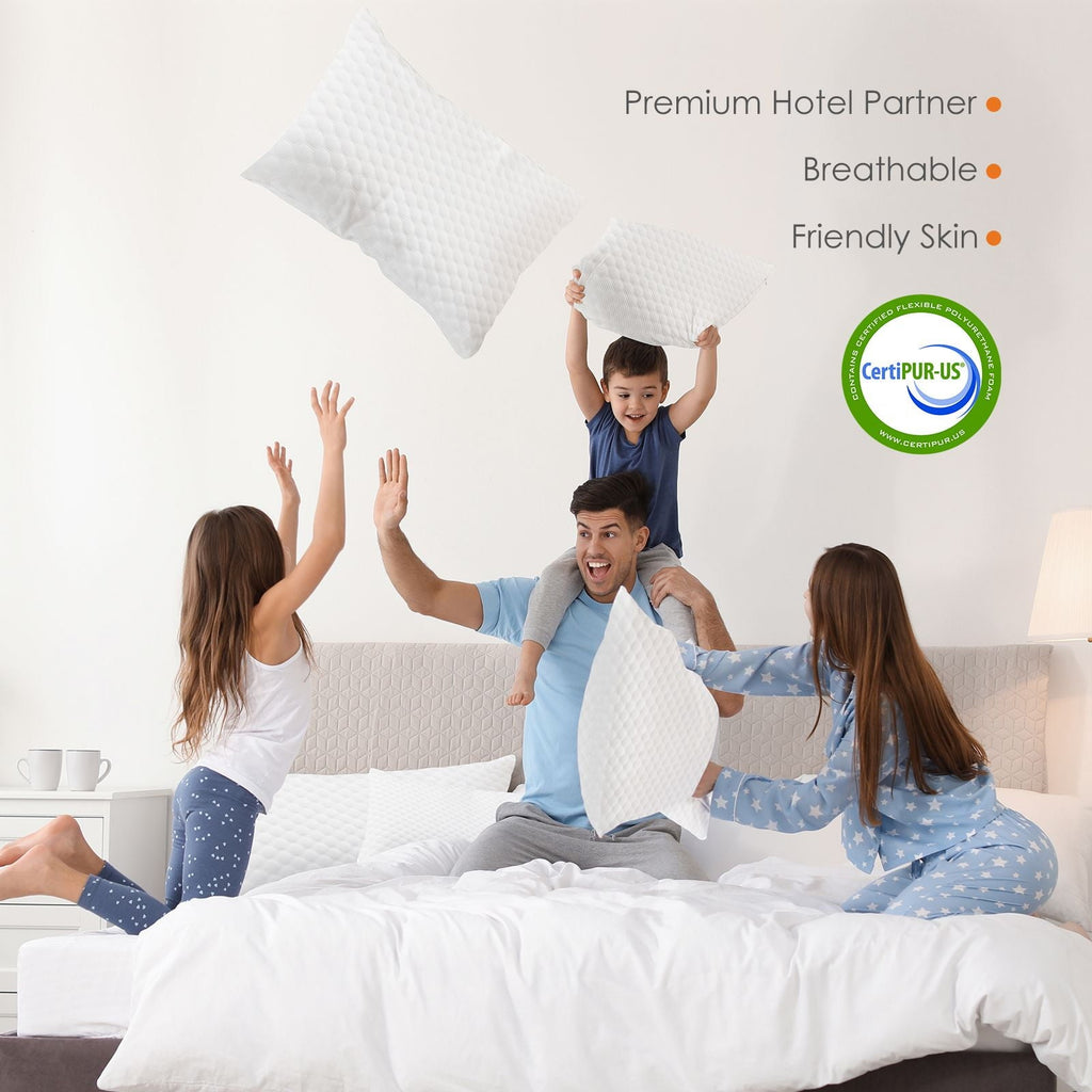 Decorative Plump Memory Foam Pillow, Standard Size Pillows for Sleeping, Bed Pillow Soft and Comfortable, 1 Pack - Hotel Quality Plush Sleeping Pillows Detail