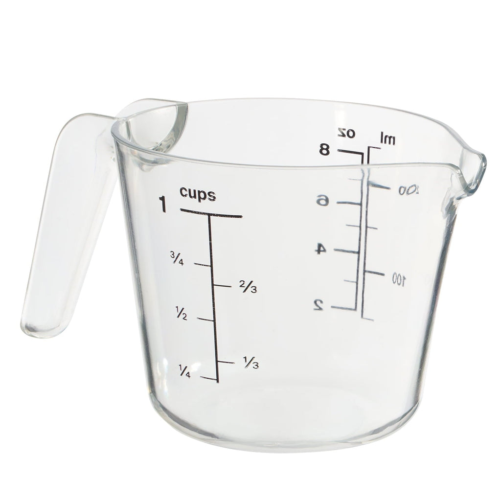 Ergonomic Manual 1 Cup Large Spout Plastic Measuring Cup, Clear - Premium Stainless Steel Garlic Presser & Peeler Detail