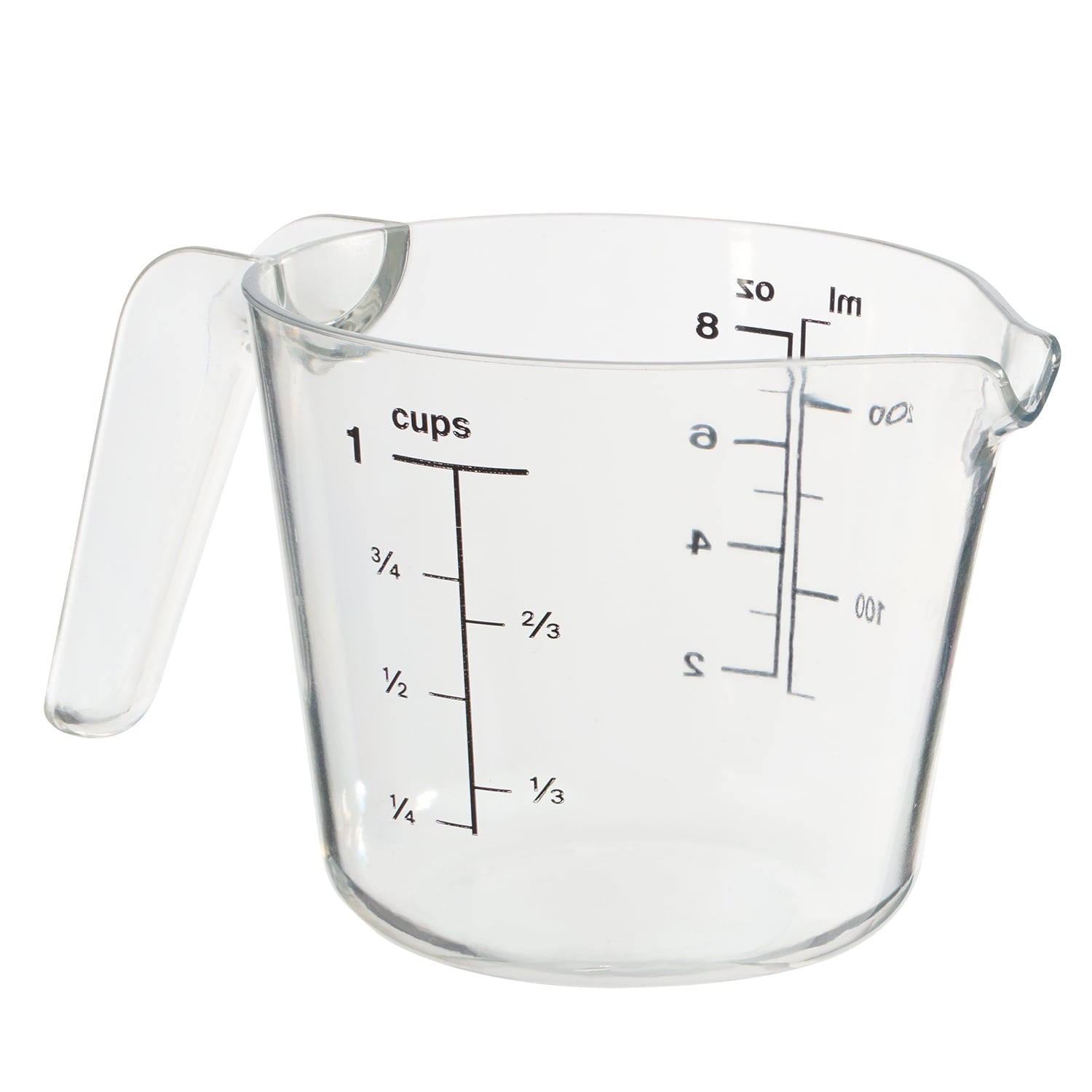 Ergonomic Manual 1 Cup Large Spout Plastic Measuring Cup, Clear - Premium Stainless Steel Garlic Presser & Peeler Detail