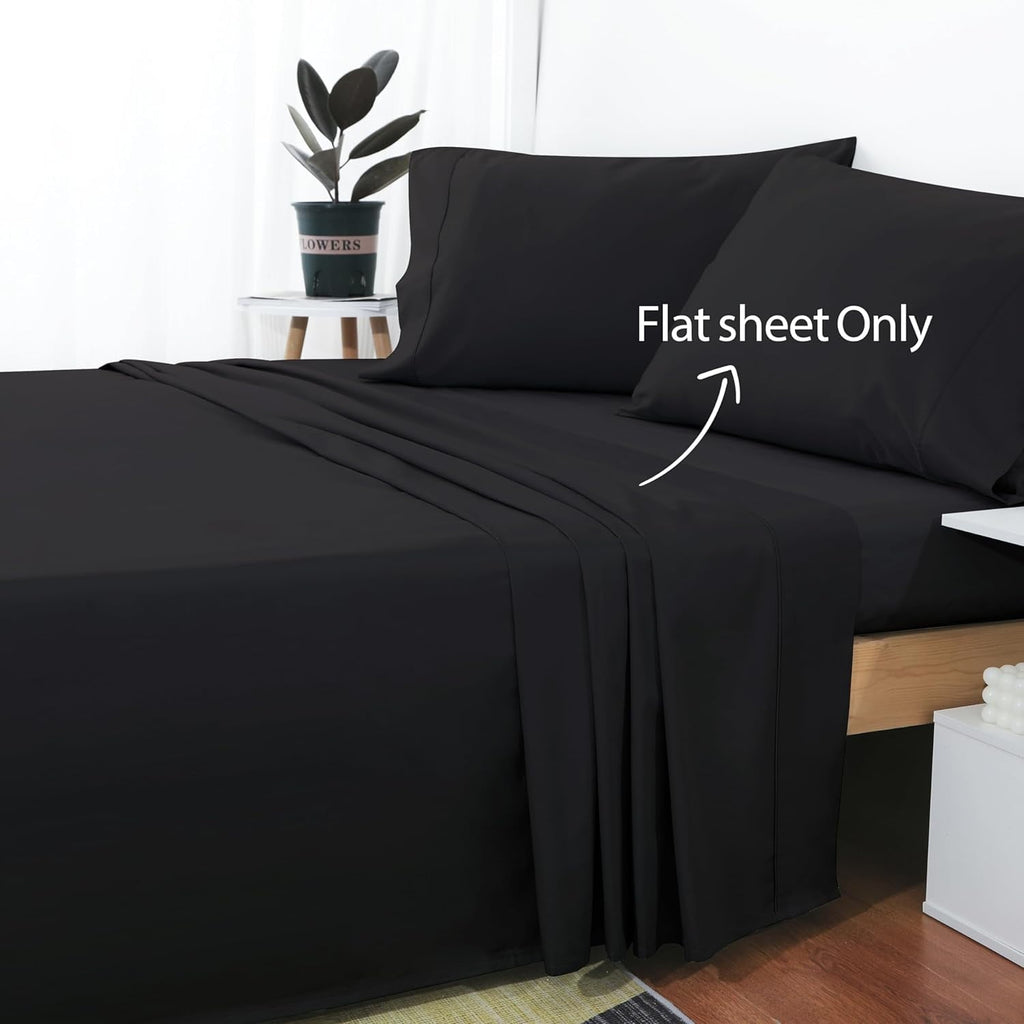 Breathable Luxury Sheet Only, 600 Thread Count 100% Egyptian Top Sheet 1Pcs, Cool & Breathable Bed Sheets Wrinkle, Fade, Stain Resistan... - Cooling Hotel Quality Bedding Sheets and Pillowcases Detail