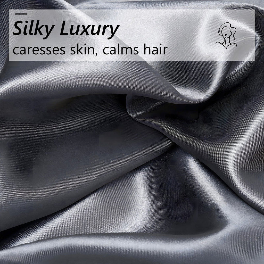 Premium Egyptian Cotton Luxury 5-Piece Satin Sheets Twin Silk Sheets Bed Sheet Set Ultra-Silky & Skin-Friendly Deep Pocket Bed Flat Fitted Sheet - Premium Ultra-Soft Pillowcase Pair for Sleeping Detail