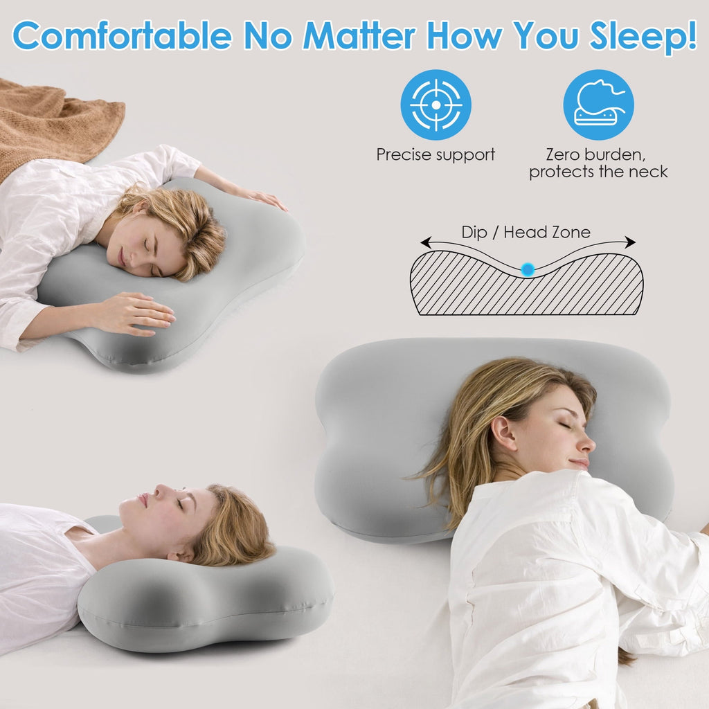 Hotel Collection Cervical Pillow Orthopedic Cervical Pillow for Neck Pain Relief, Memory Foam Bed Pillow with Pillowcase, Contour Bed ... - Decorative Throw Pillow Cushion for Sofa & Bed Detail