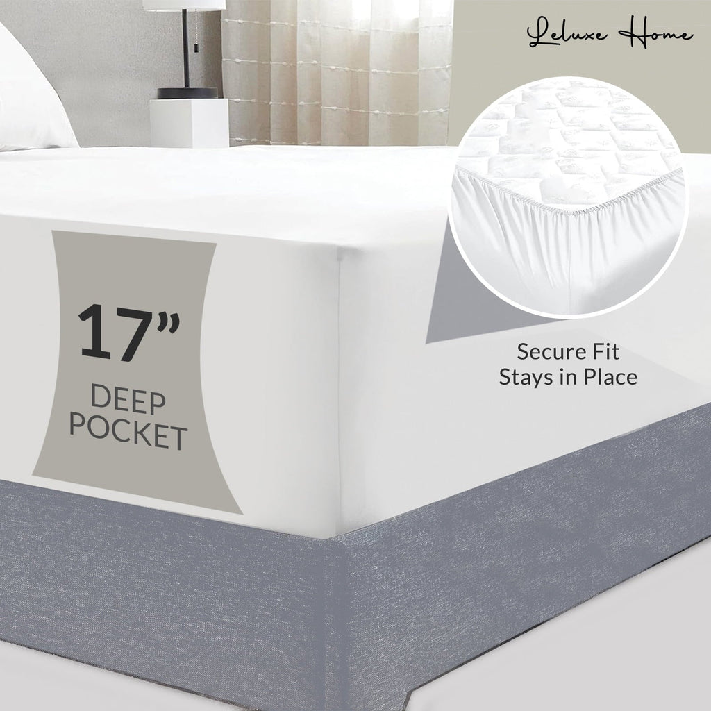 Cooling Sateen 4-Piece Full Pink Sheet Set - Cooling, Wrinkle-Free - Breathable Egyptian Cotton Flat & Fitted Sheets Detail