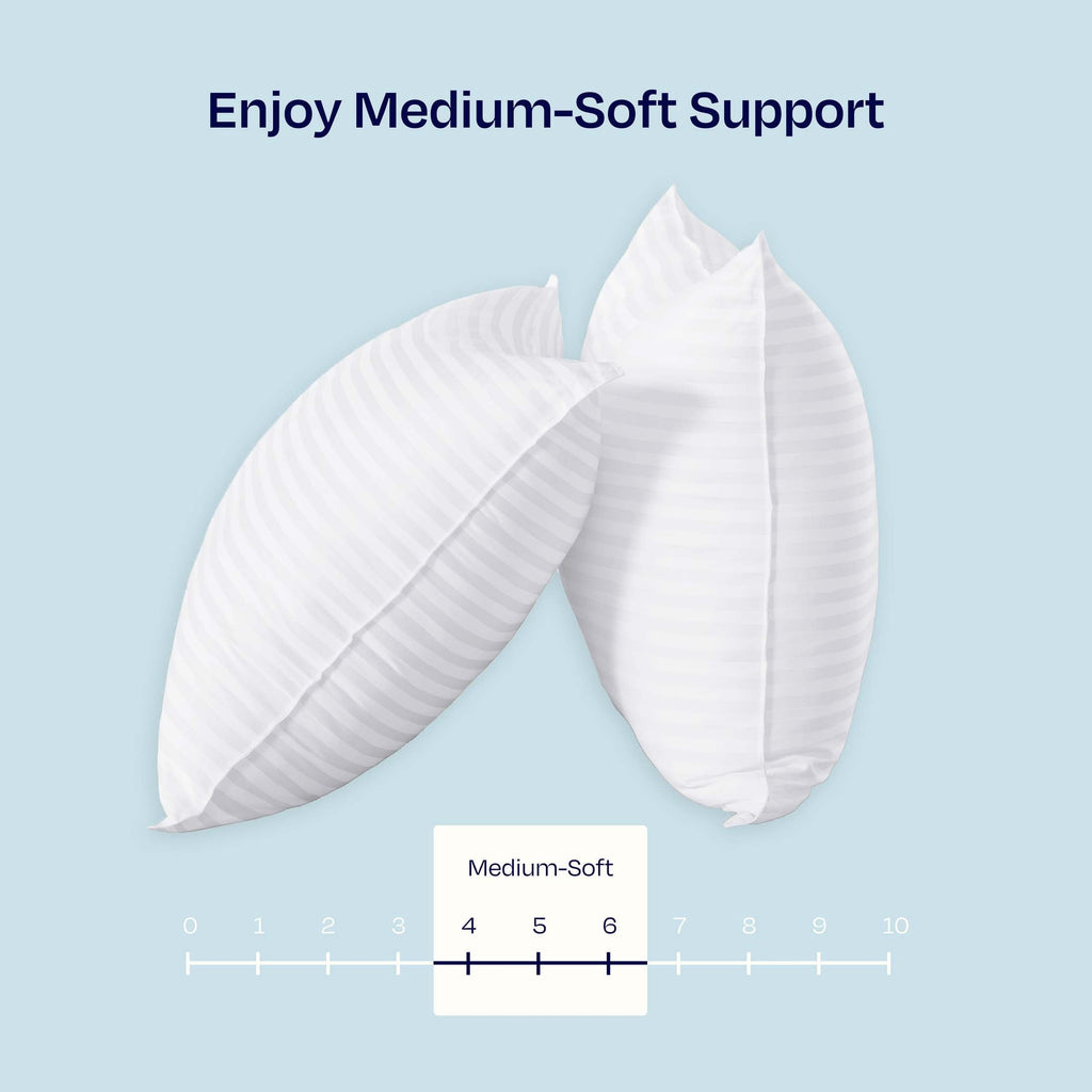 Decorative Plump 2-Pack Comfort Bed Pillows Standard size set of 2 for Sleeping, Pillows, for Back, Stomach or Side Sleepers, 20 x 26 ... - Ergonomic Memory Foam Pillow for Neck Pain Support Detail