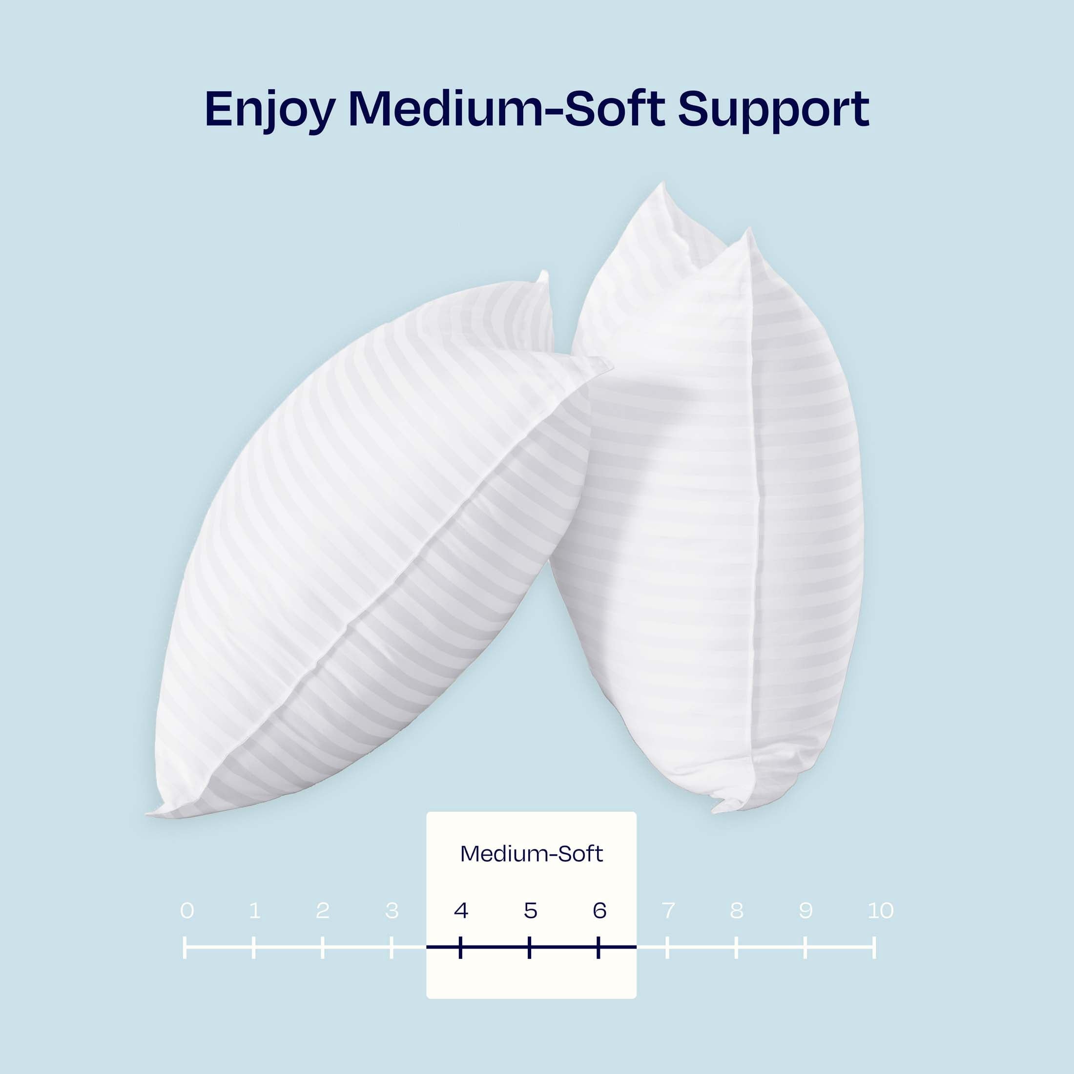 Decorative Plump 2-Pack Comfort Bed Pillows Standard size set of 2 for Sleeping, Pillows, for Back, Stomach or Side Sleepers, 20 x 26 ... - Ergonomic Memory Foam Pillow for Neck Pain Support Detail