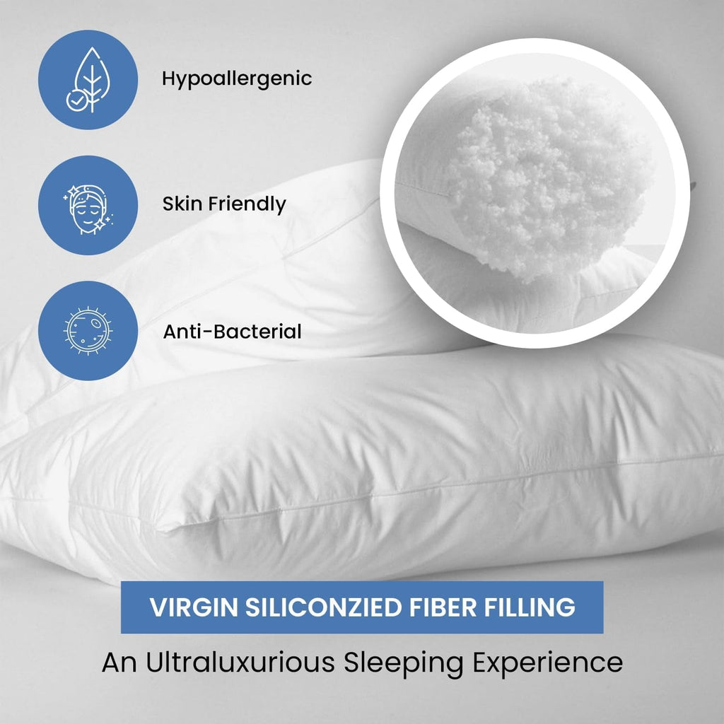 Ergonomic Memory Foam Ryotei Economy Bulk Hotel Pillows 20"x26" Standard (Pack of 12) | Premium Cluster Fiber Fill | Soft Down Alternative ... - Ergonomic Memory Foam Pillow for Neck Pain Support Detail