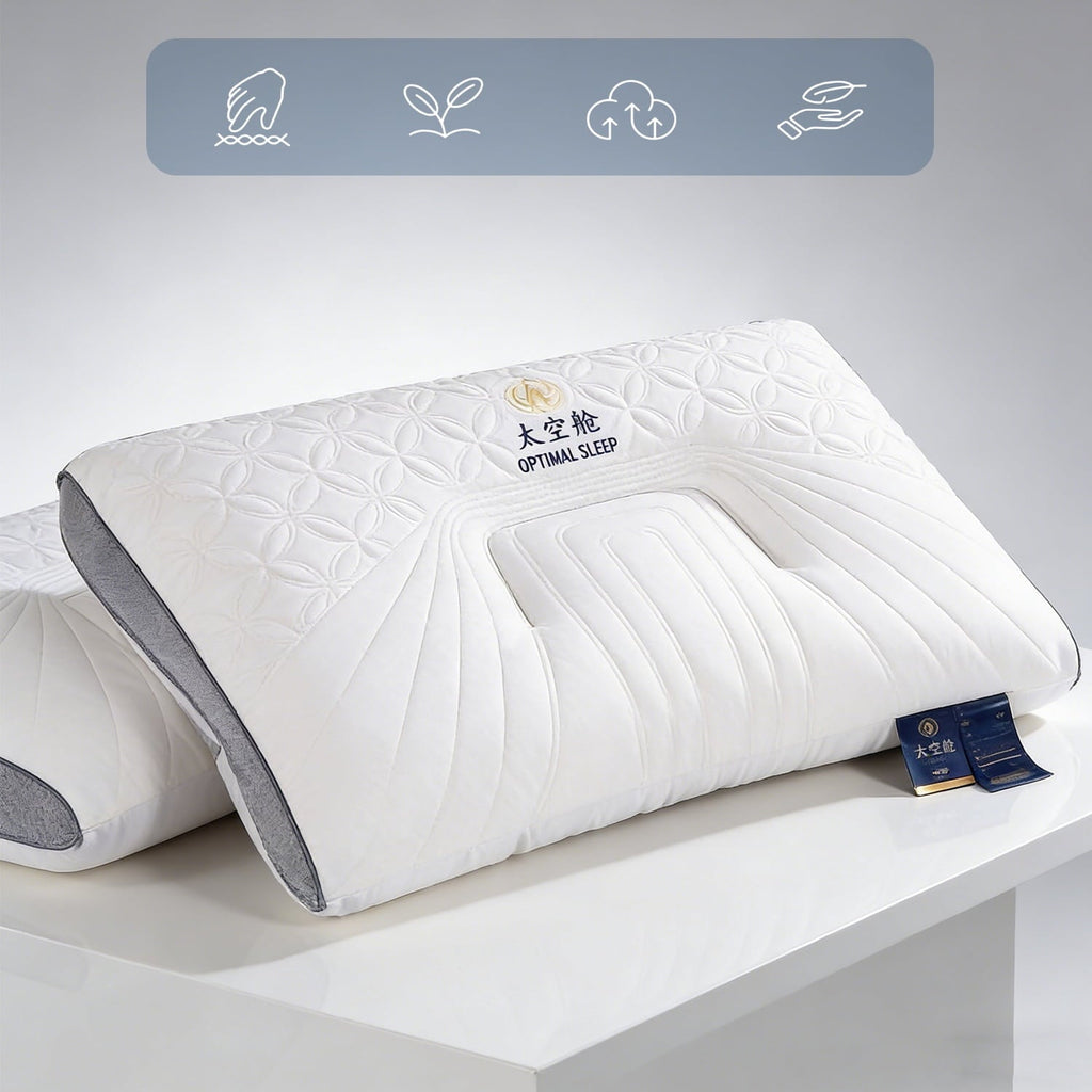 Orthopedic Support 2-Pack Space Capsule Bed Pillow (29.13" x 18.9") - Plush and Supportive - Decorative Throw Pillow Cushion for Sofa & Bed Detail