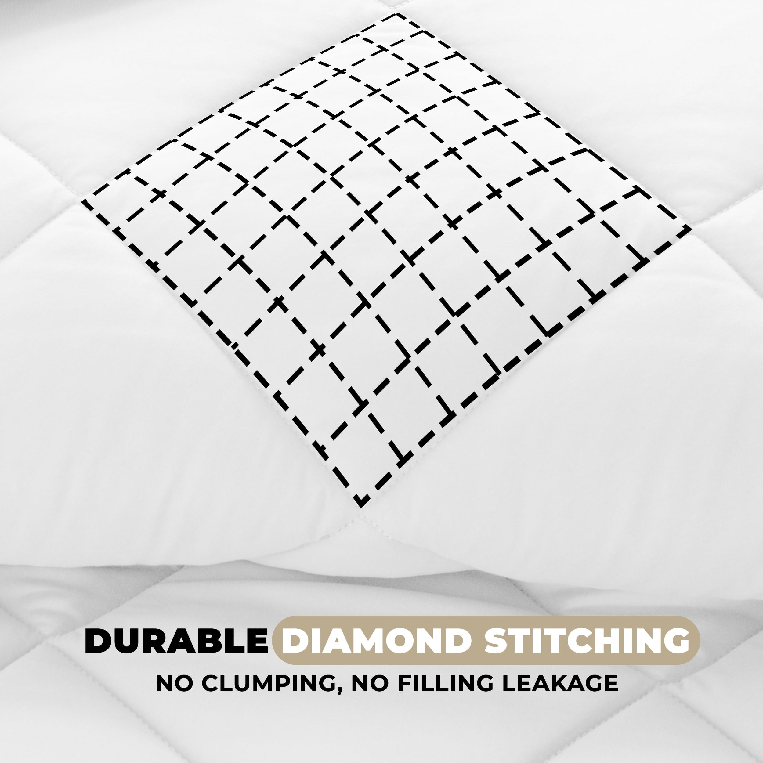 Fluffy Down Alternative Lux Decor All-Season Comforter Sets Twin Size 2 PC, Reversible Bedding Set with Diamond Quilted Design Comforter and ... - Hypoallergenic Ultra-Fluffy Quilt for Winter Detail