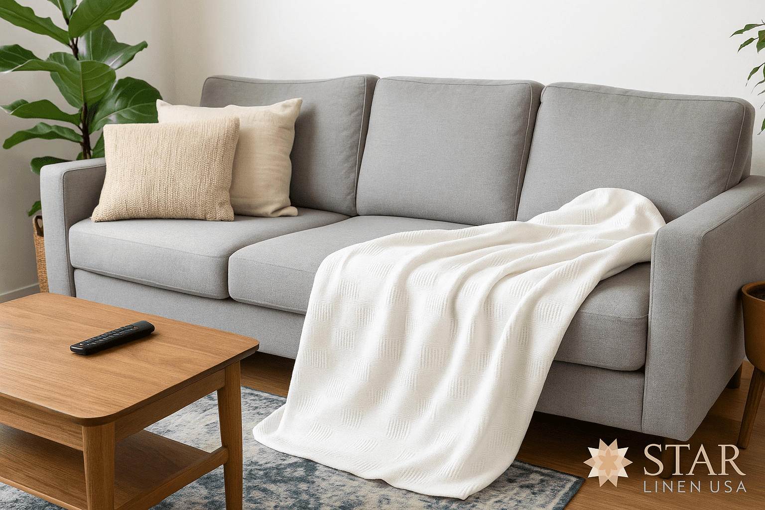 Cozy Fleece Hospital Thermal Blanket Throw Snag Free | 100% Cotton | Twin 66"x90" | White (1) - Super Soft Reversible Sherpa Flannel Blanket Detail
