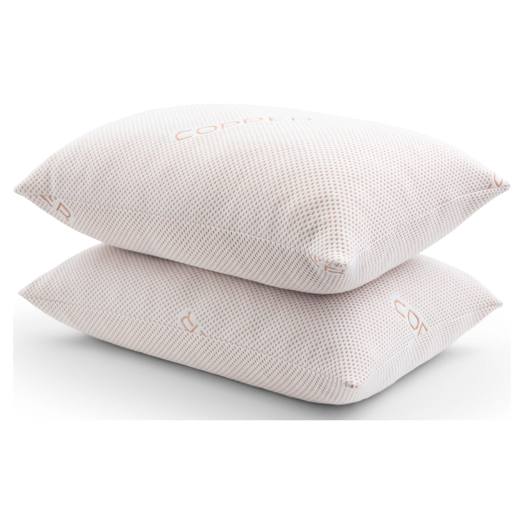 Ergonomic Memory Foam Luxury Knit Bed Pillow 2 Pack, Standard/Queen, Polyester - Orthopedic Shredded Foam Bed Pillow Set Detail