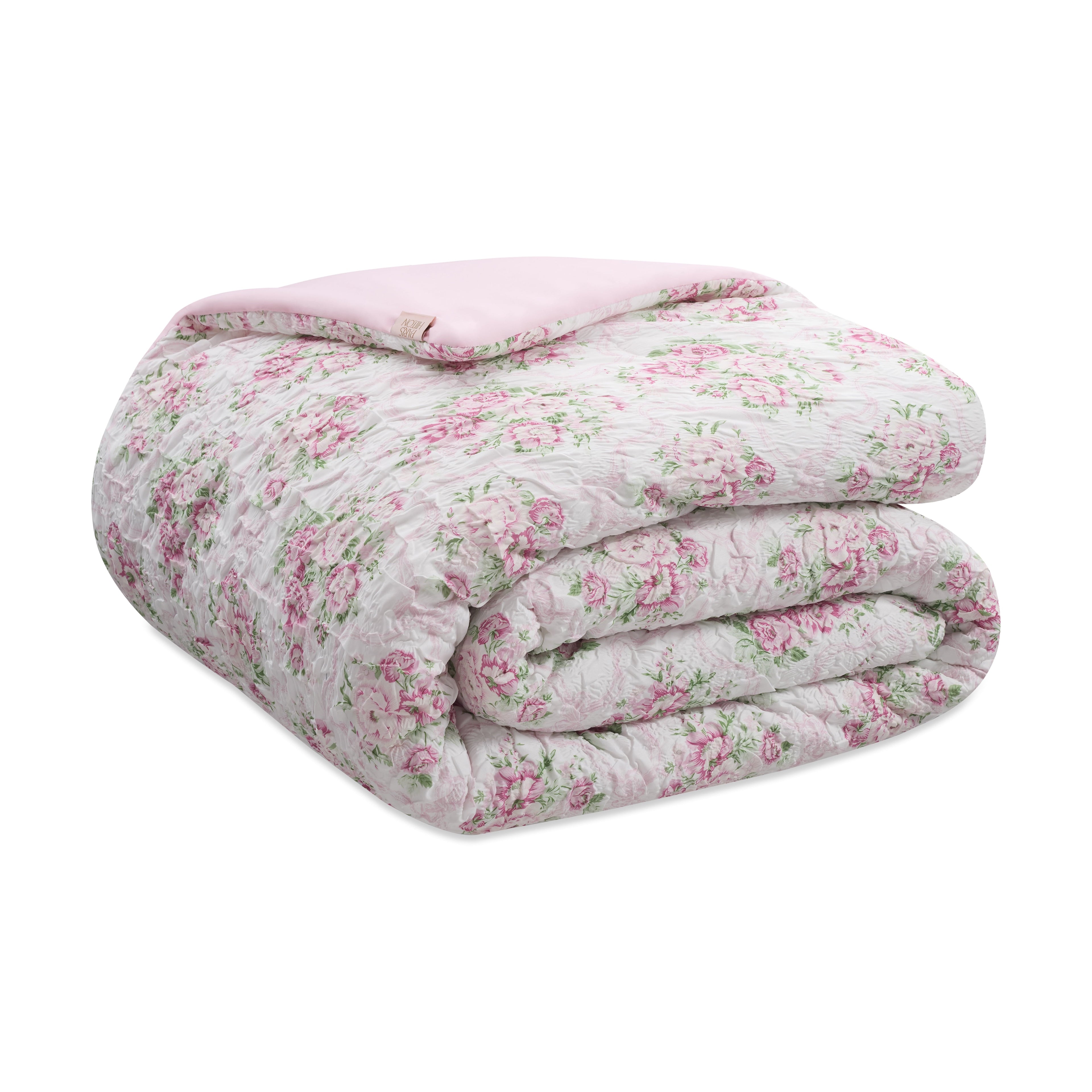 Heavyweight Warmth 2-Piece Coquette Floral Pink Comforter Set, Twin/Twin XL - All-Season Down Alternative Comforter Insert Detail
