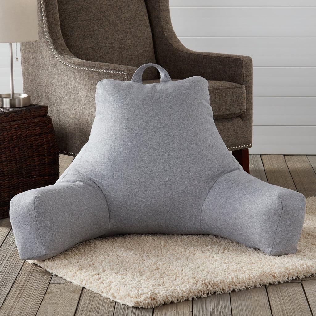 Orthopedic Support Jumbo Cement Gray Polyester Bed Rest Pillow - Decorative Throw Pillow Cushion for Sofa & Bed Detail