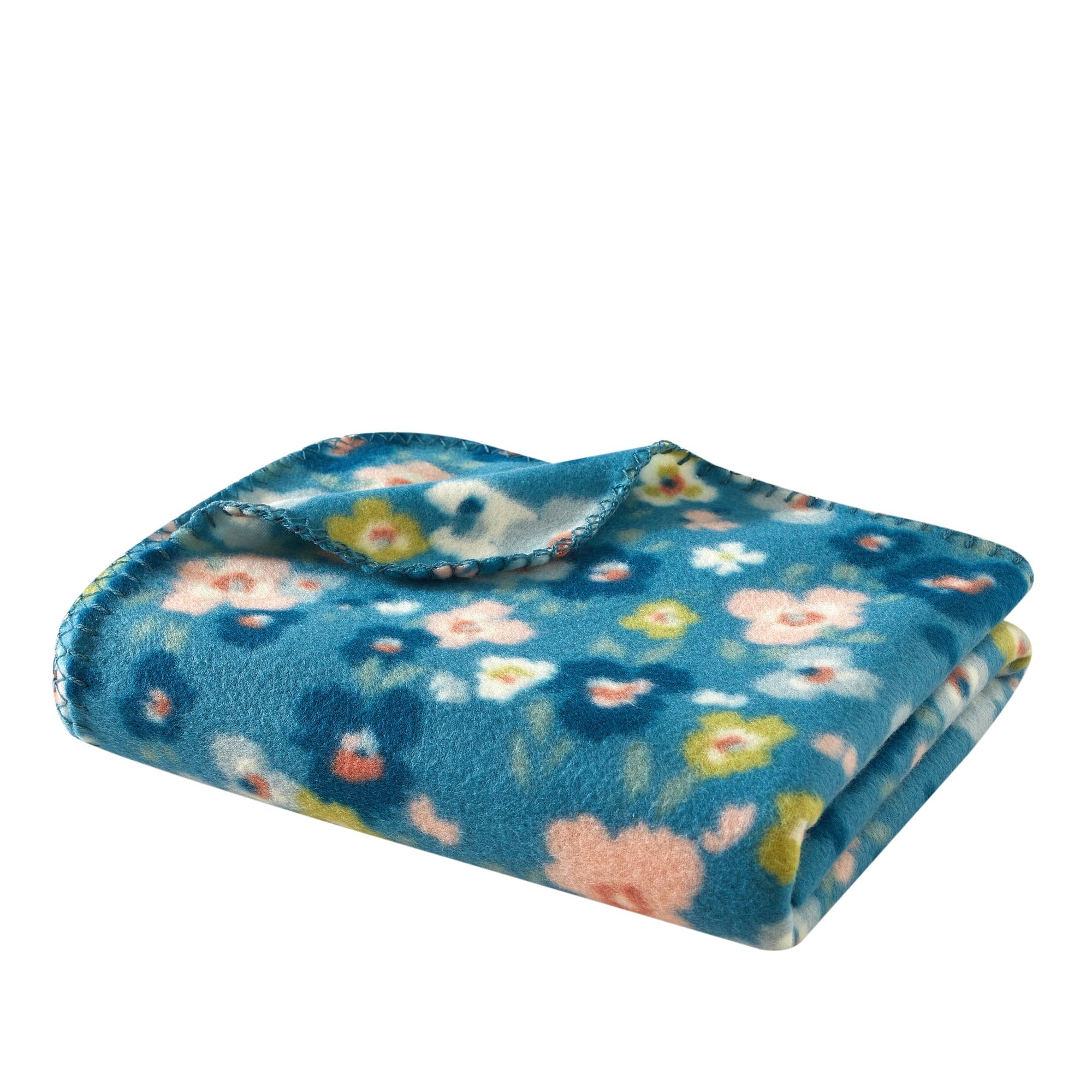 Reversible Sherpa Cozy Fleece Throw Blanket Delightful Floral 50" x 60", All Ages - Super Soft Reversible Sherpa Flannel Blanket Detail