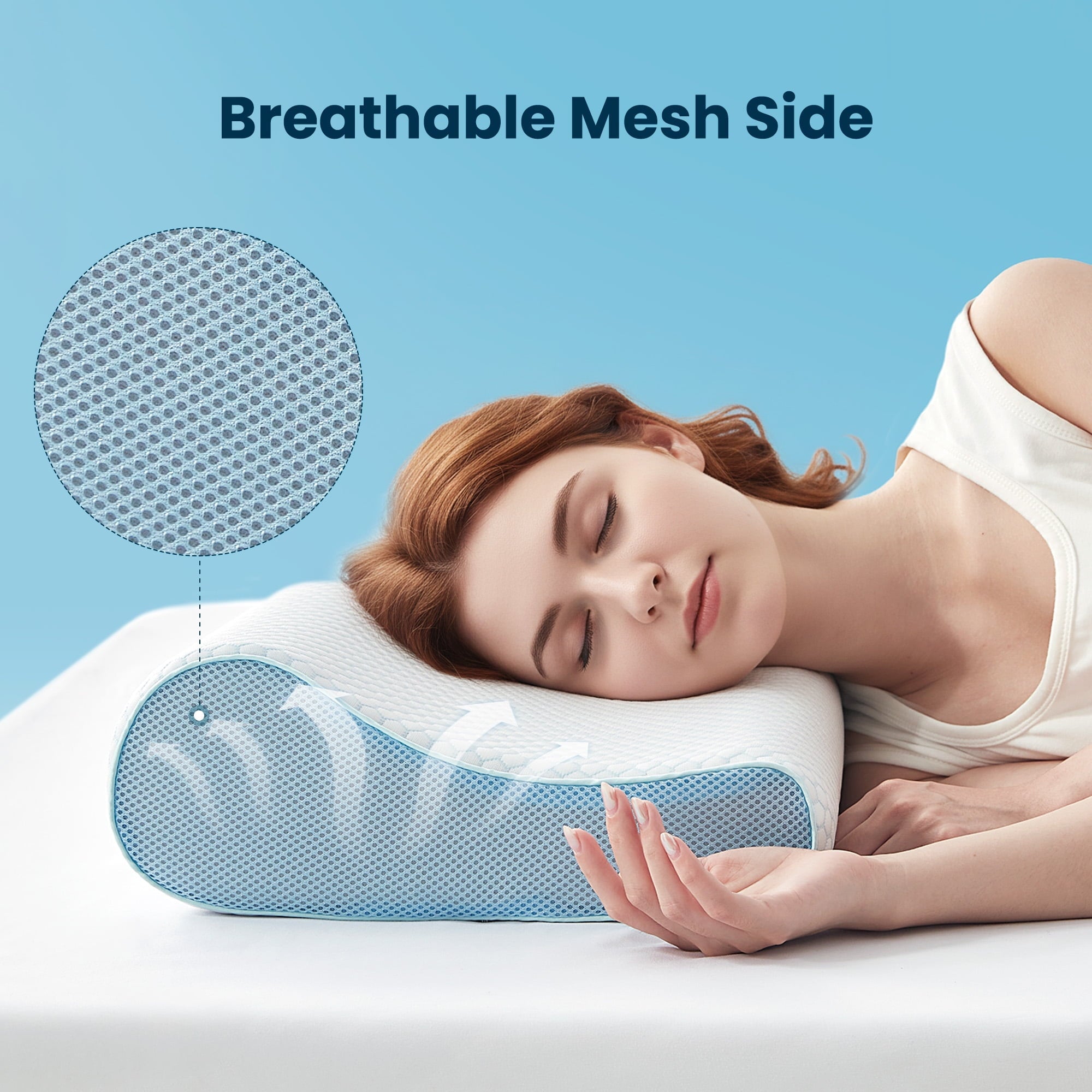 Orthopedic Support Standard Cooling Memory Foam Pillow, Ergonomic Adjustable Orthopedic Contour Bed Pillows Neck Support for Side Back S... - Hotel Quality Plush Sleeping Pillows Detail