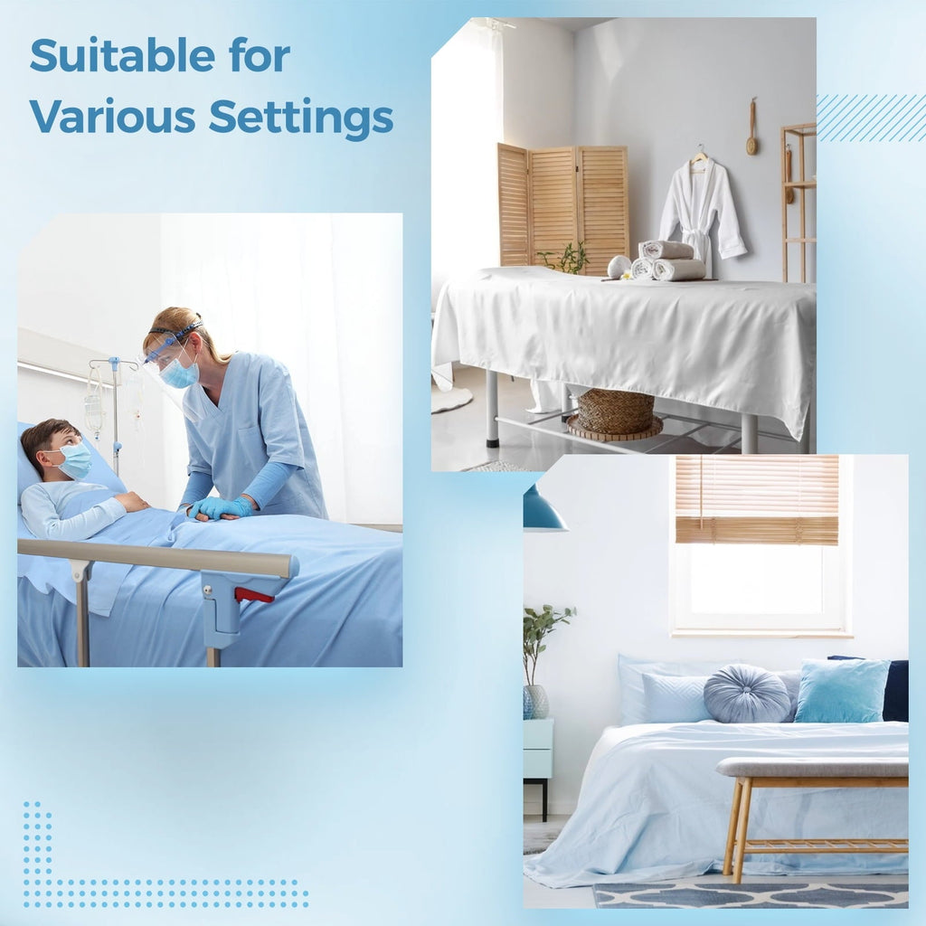 Breathable Luxury 6 Pcs Hospital Bed Sheets Set, Includes 2 Fitted Sheet 84x36x14", 2 Flat Sheets 104x59", 2 Pillowcases 19x29", Soft B... - Premium Ultra-Soft Pillowcase Pair for Sleeping Detail