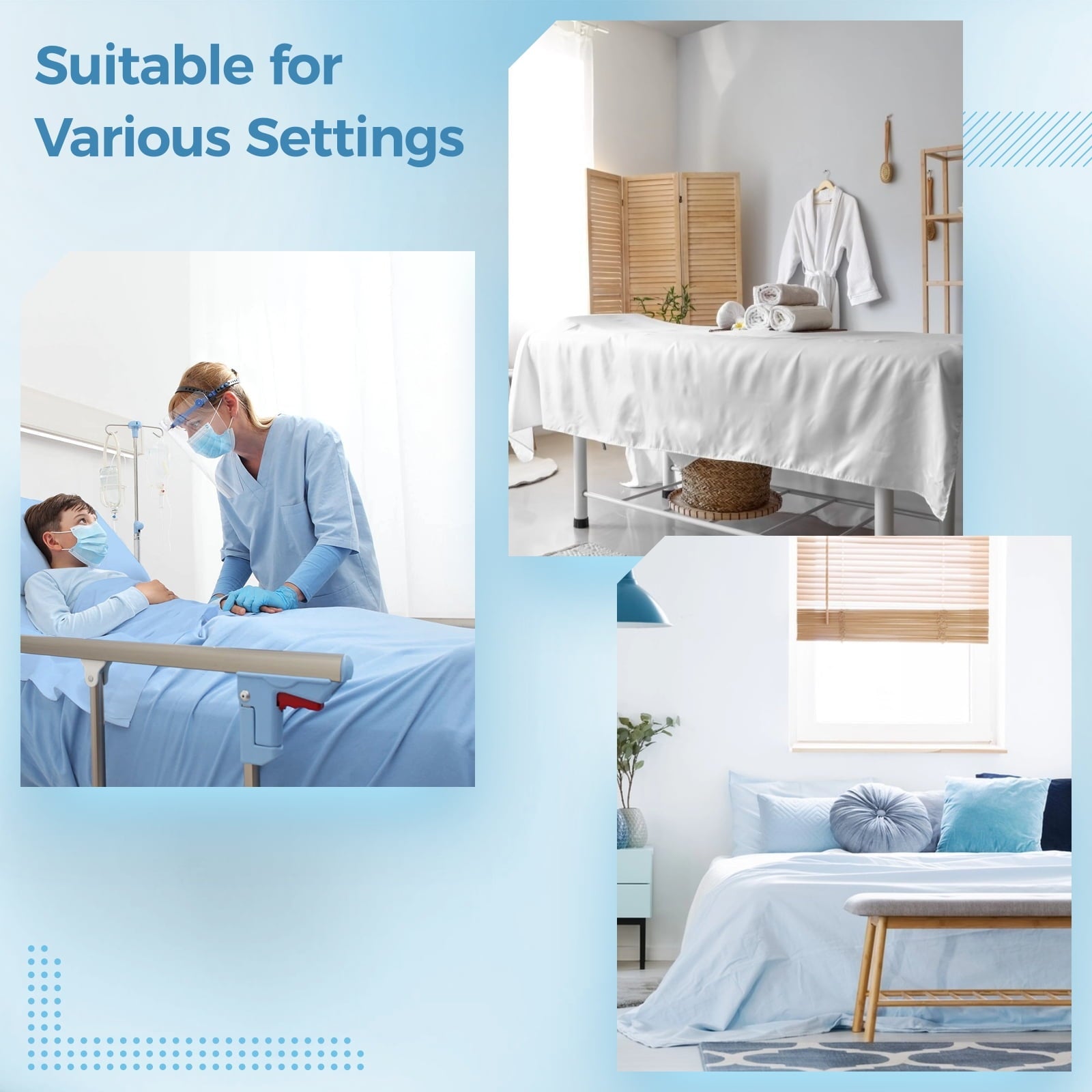Breathable Luxury 6 Pcs Hospital Bed Sheets Set, Includes 2 Fitted Sheet 84x36x14", 2 Flat Sheets 104x59", 2 Pillowcases 19x29", Soft B... - Premium Ultra-Soft Pillowcase Pair for Sleeping Detail