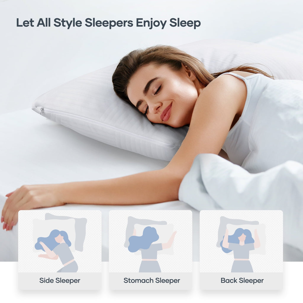 Orthopedic Support Shredded Memory Foam Pillow 2 Pack Pillow for Bed, Side, Back and Stomach Sleepers, CertiPUR-US Certified 28"x20" - Orthopedic Shredded Foam Bed Pillow Set Detail