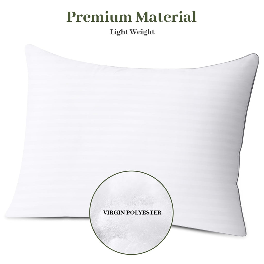 Hotel Collection Pillows Standard Size Set of 2, Hotel Quality, Down Alternative Gusseted Bed Pillows for Side, Back, And Stomach Slee... - Orthopedic Shredded Foam Bed Pillow Set Detail