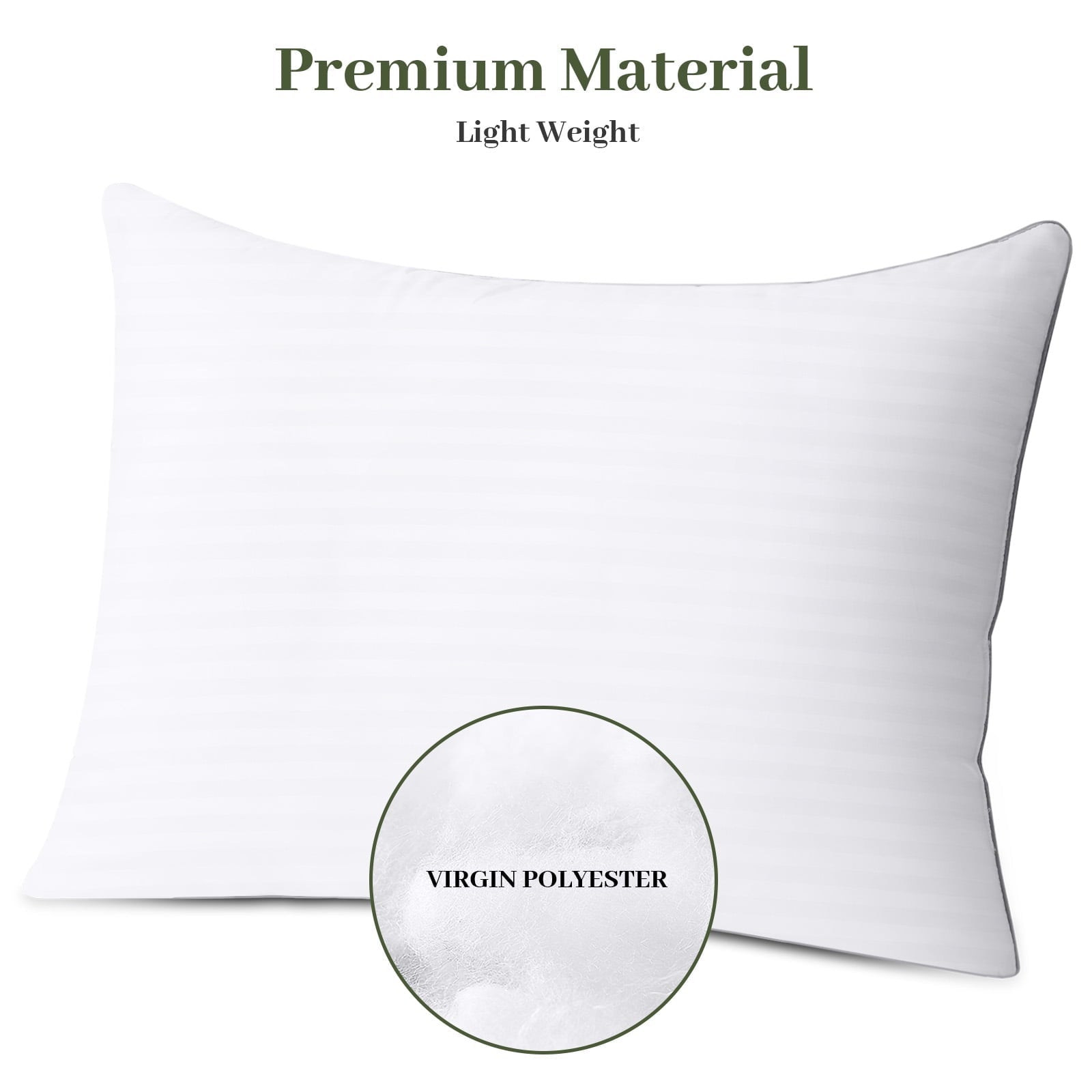 Hotel Collection Pillows Standard Size Set of 2, Hotel Quality, Down Alternative Gusseted Bed Pillows for Side, Back, And Stomach Slee... - Orthopedic Shredded Foam Bed Pillow Set Detail
