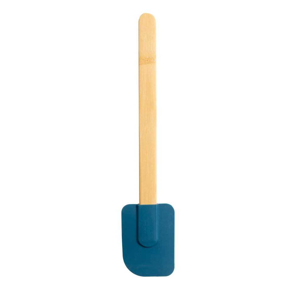 Non-Stick Safe Silicone Spatulas Set 4 with Bamboo Handles, Blue - Premium Stainless Steel Cooking Utensil for Non-Stick Pots Detail