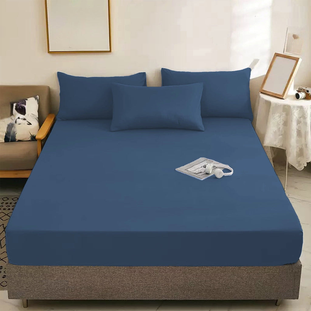 Wrinkle-Resistant Egyptian Cotton Fitted Sheet Queen Size - 400 Thread Count Queen Size Fitted Sheet Only, Extra Soft, Cooling, 15" Dee... - Premium Ultra-Soft Pillowcase Pair for Sleeping Detail