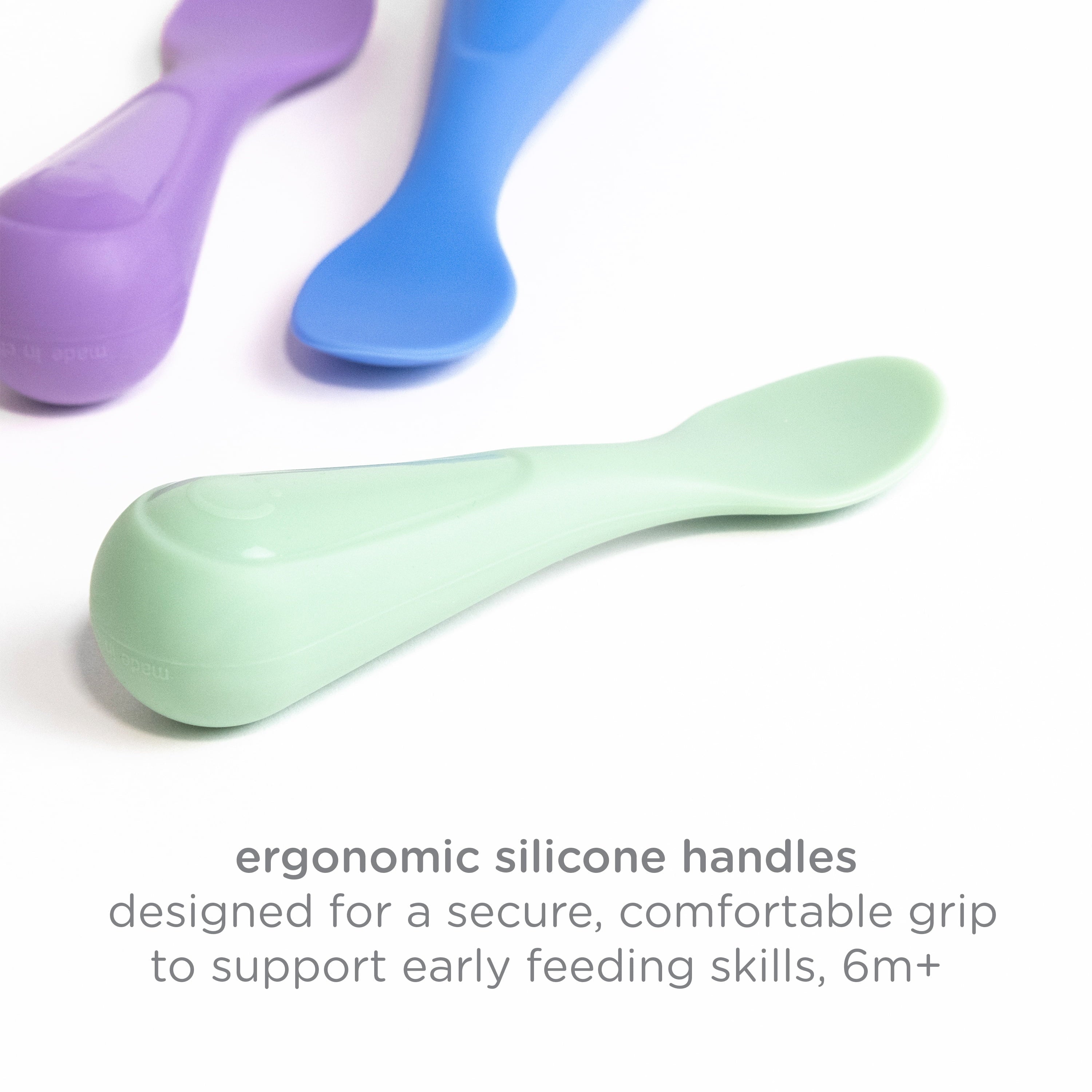 High-Precision Silicone Toddler Training Spoons, Baby, Silicone Flatware Sets, 3 Pack - Multi-Purpose Hand Tool for Daily Meal Prep Detail