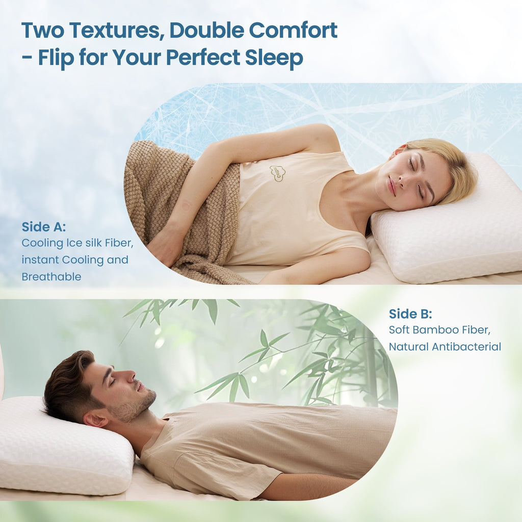 Decorative Plump Gel Memory Foam Pillow for Bed, Adjustable Height Bed Pillow with 0.8" Removable Insert, Ergonomic Neck Support for S... - Ergonomic Memory Foam Pillow for Neck Pain Support Detail