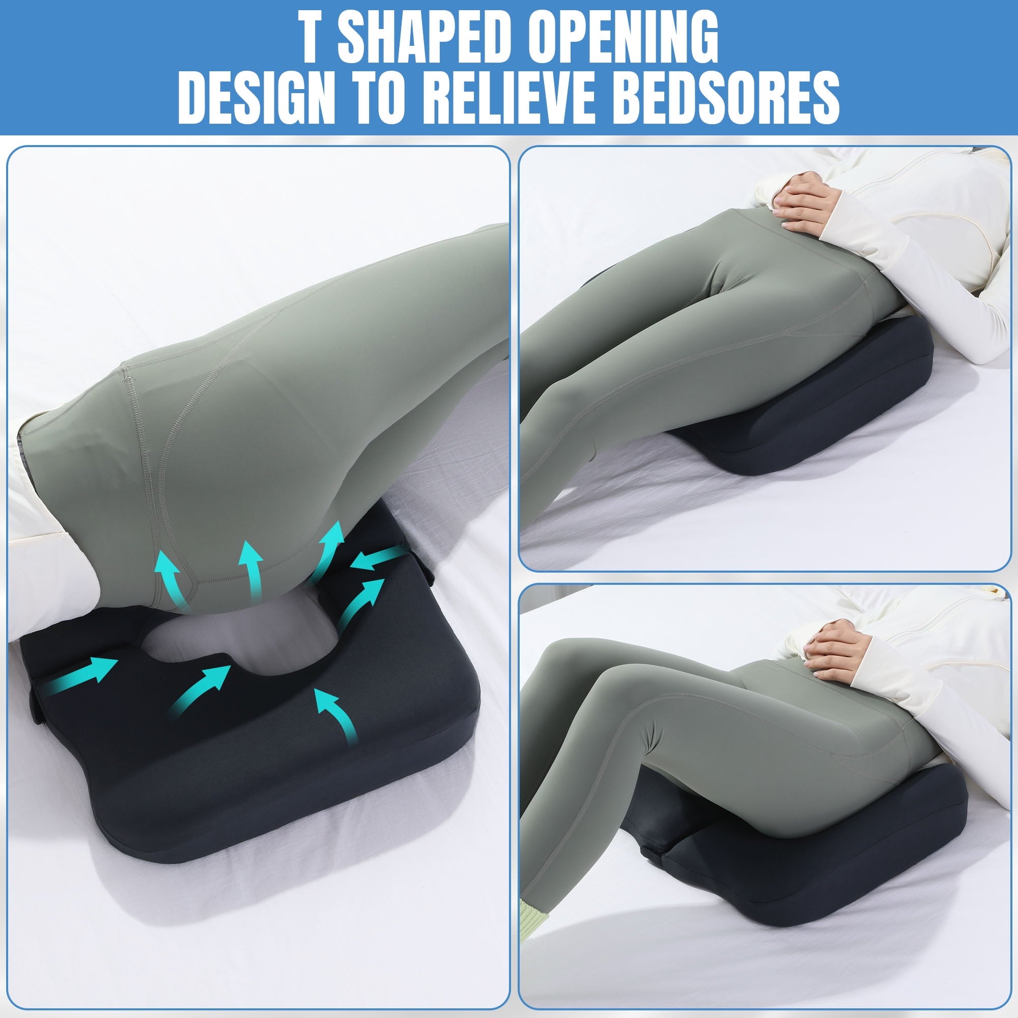 Fluffy Shredded Memory Foam Bed Sore Cushions for Butt, Bedsore Pressure Relief Pillow for Sleeping and Sitting,Cushion for Bed Sores... - Orthopedic Shredded Foam Bed Pillow Set Detail