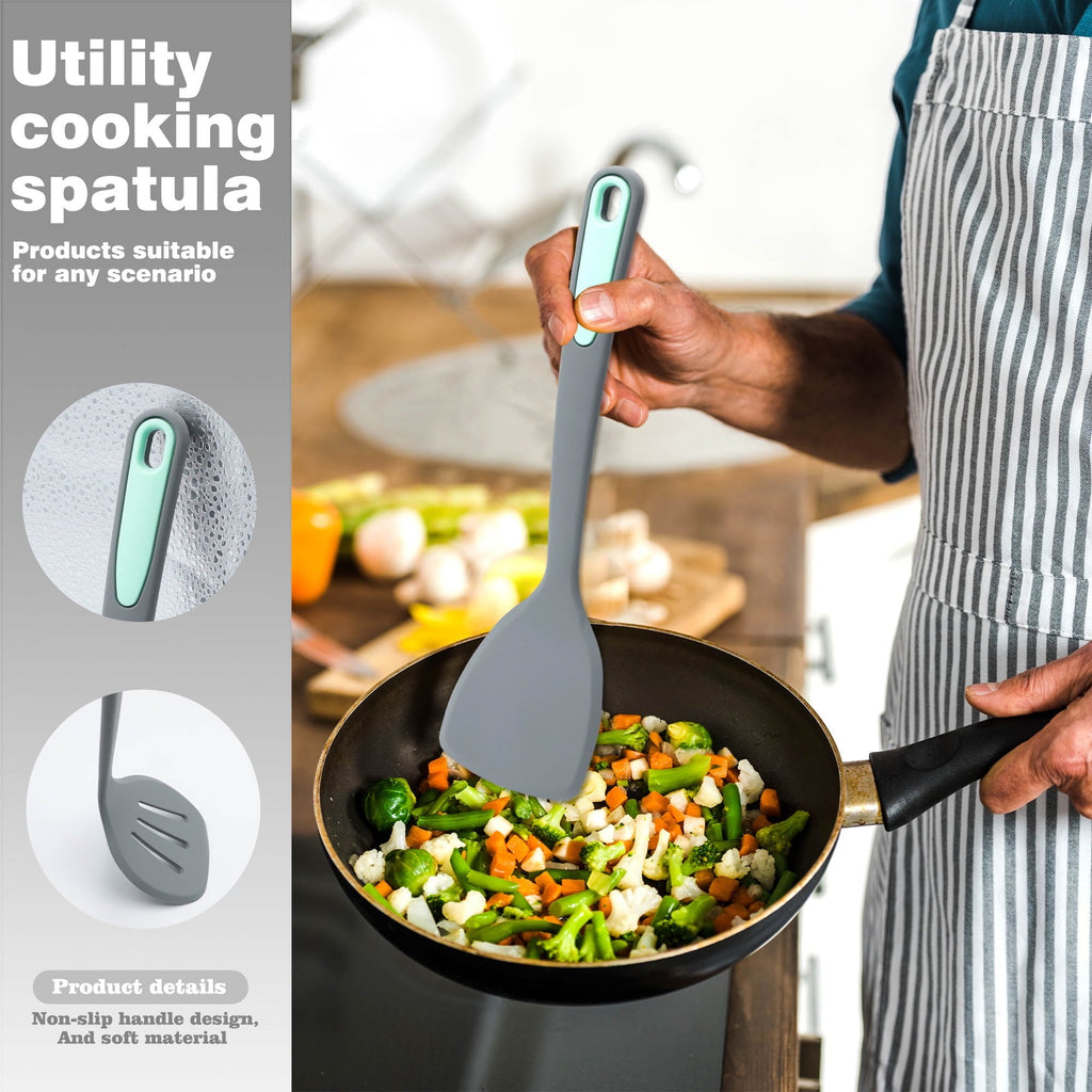 Heavy Duty 5 Pieces Silicone Spatula Set, Non-Stick Silicone Turner Spatulas, Heat Resistance Cooking Utensils, Fli... - Multi-Purpose Hand Tool for Daily Meal Prep Detail