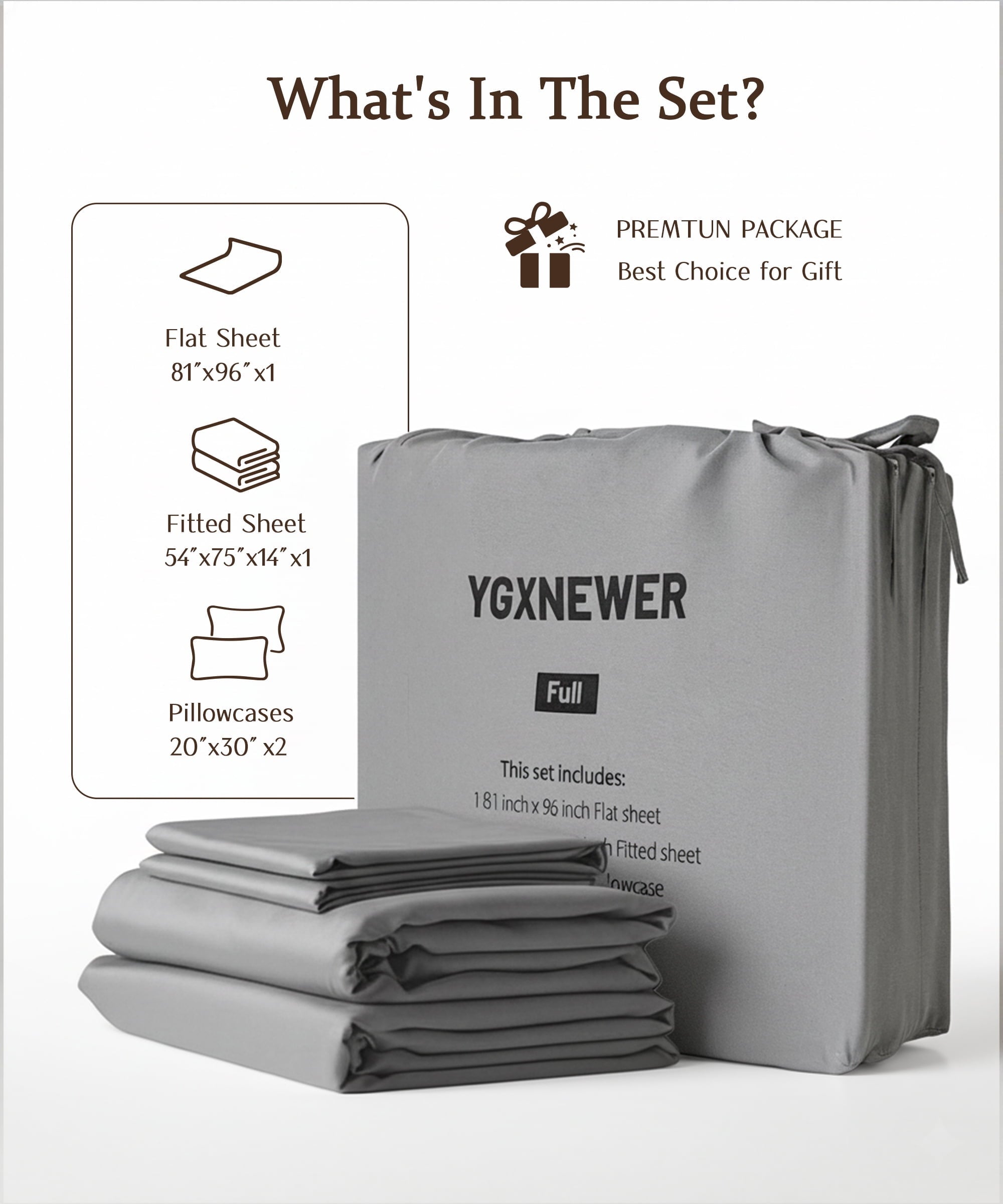 Wrinkle-Resistant Full Size 4 Piece Sheet Set, Comfy Breathable Cooling Bed Sheets Set, Hotel Luxury Bedding, Deep Pockets, Ultra-Soft,... - Premium Ultra-Soft Pillowcase Pair for Sleeping Detail