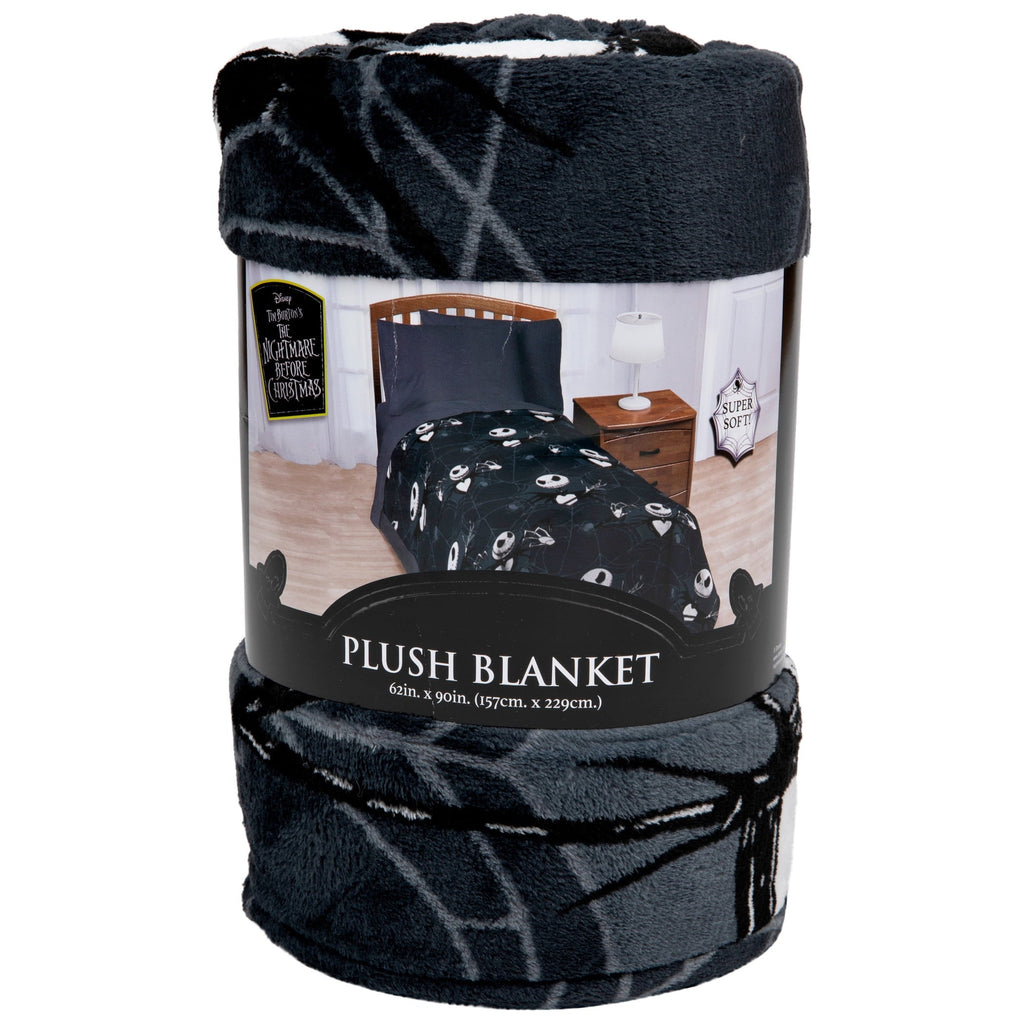 Super Soft Flannel Nightmare Before Christmas Jack Skellington 62x90 Plush Throw Blanket, 100% Polyester - Lightweight Plush Warm Blanket for All Seasons Detail