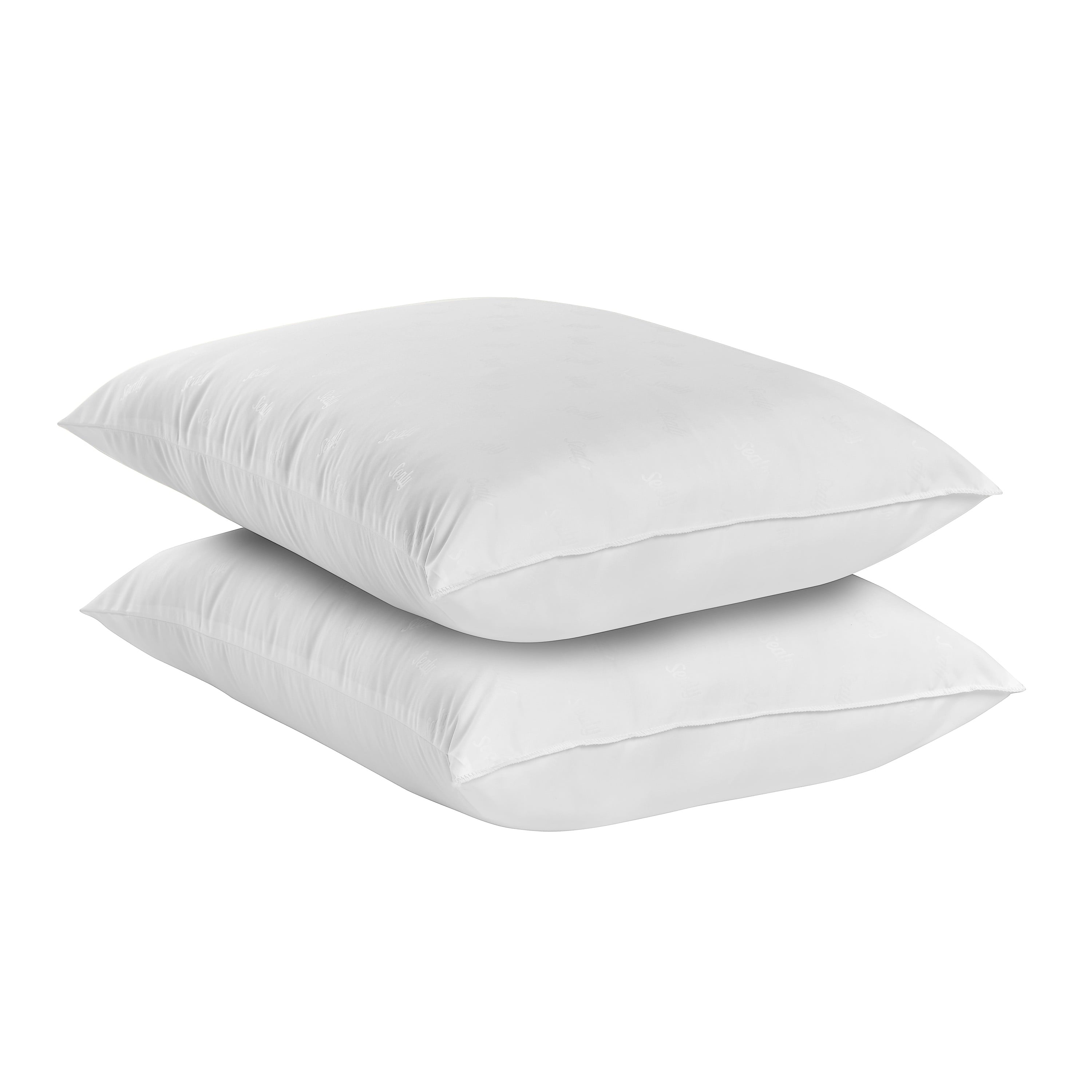 Hotel Collection Cotton Fresh Bed Pillow, S/Q, White- 2 Pack Antimicrobial Allergy Defense Fabric - Orthopedic Shredded Foam Bed Pillow Set Detail