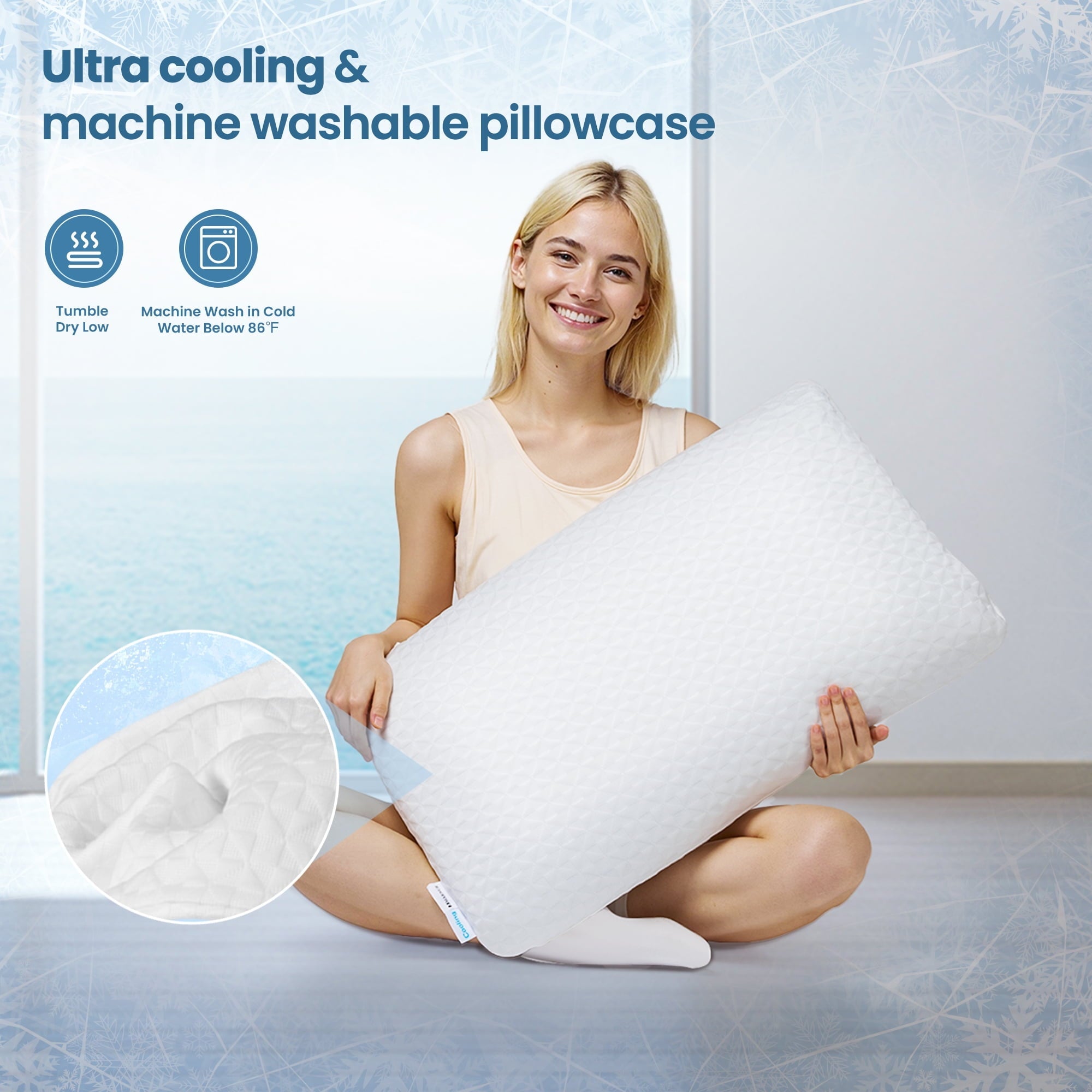 Decorative Plump Gel Memory Foam Pillow for Bed, Adjustable Height Bed Pillow with 0.8" Removable Insert, Ergonomic Neck Support for S... - Ergonomic Memory Foam Pillow for Neck Pain Support Detail