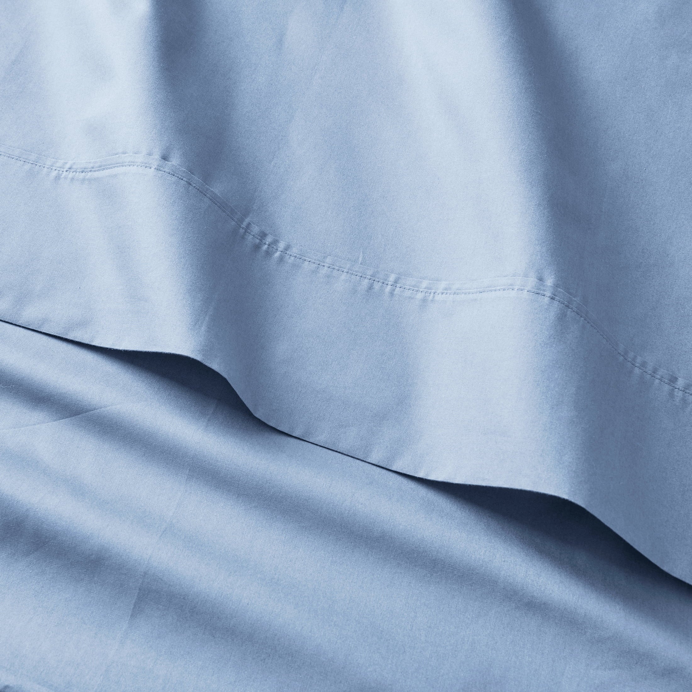 Wrinkle-Resistant Cool & Crisp 3-Piece 300 Thread Count Blue Water Cotton Percale Sheet Set, Twin - Cooling Hotel Quality Bedding Sheets and Pillowcases Detail