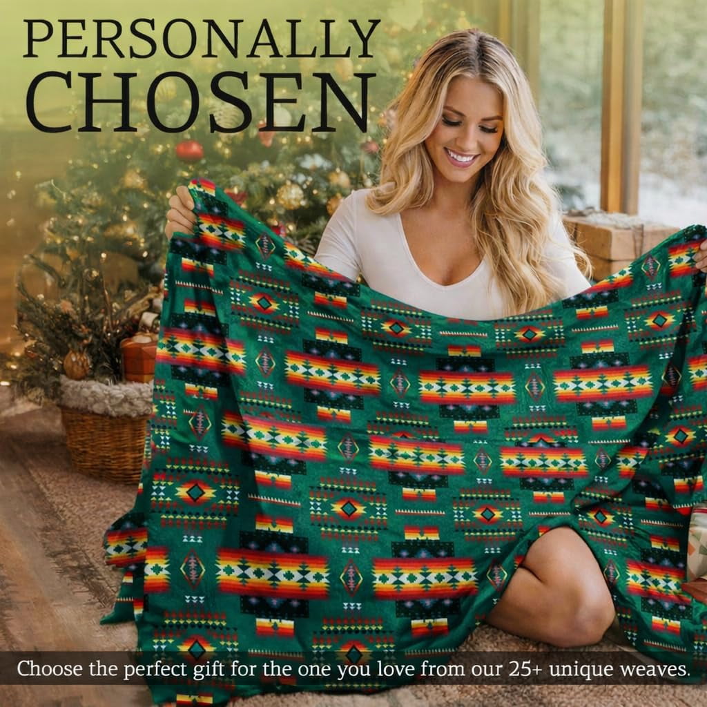 Decorative Knitted Sacred Thread Fleece Blanket South Western, Reversible Mexican, Vibrant Aztec Blankets and Throws for Aztec Decor for... - Cozy Fleece Throw Blanket for Couch & Bed Detail