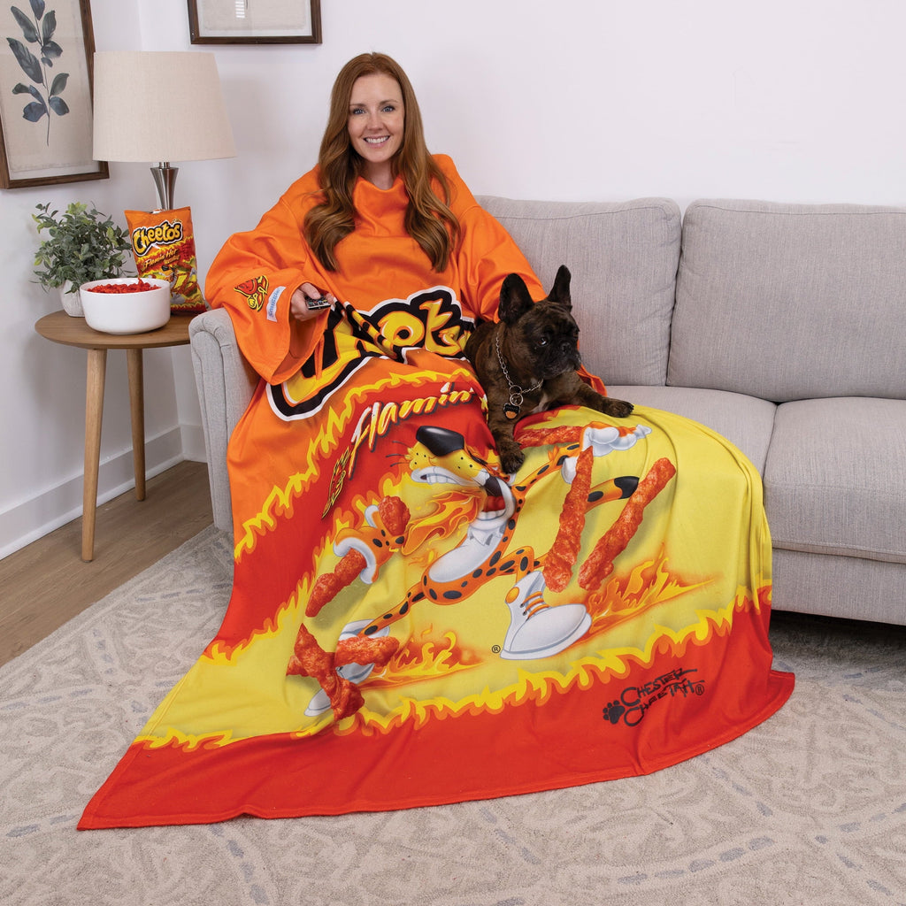 Cozy Fleece Cheetos Flaming Hot Wearable Blanket - Lightweight Plush Warm Blanket for All Seasons Detail