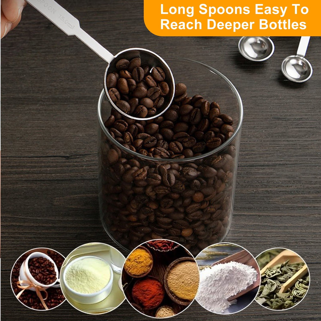 Ergonomic Cooking Measuring Cups and Spoons Set of 10, 5 Stainless Steel Cups and 5 Spoons for Kitchen Cooking Baking - Ergonomic Kitchen Tongs and Cooking Spoon Utensil Detail