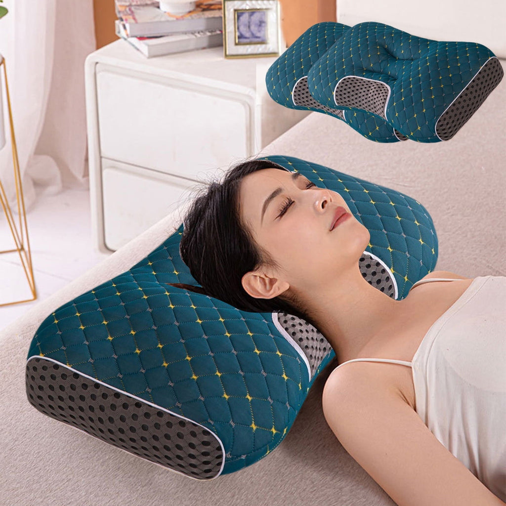 Orthopedic Support 2-Pack Orthopedic Cervical Pillows For Deep Sleep Support - Non-Collapsing Memory Foam Pillow With Neck Pain Relief, ... - Orthopedic Shredded Foam Bed Pillow Set Detail