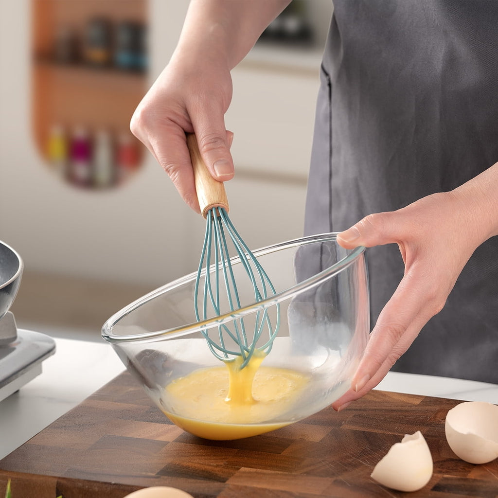 Premium Silicone Small Silicone Cooking Utensils with Holder Set (12Pack), Aqua Kitchen Tools with Wooden Handle for Nonstick... - Premium Stainless Steel Cooking Utensil for Non-Stick Pots Detail