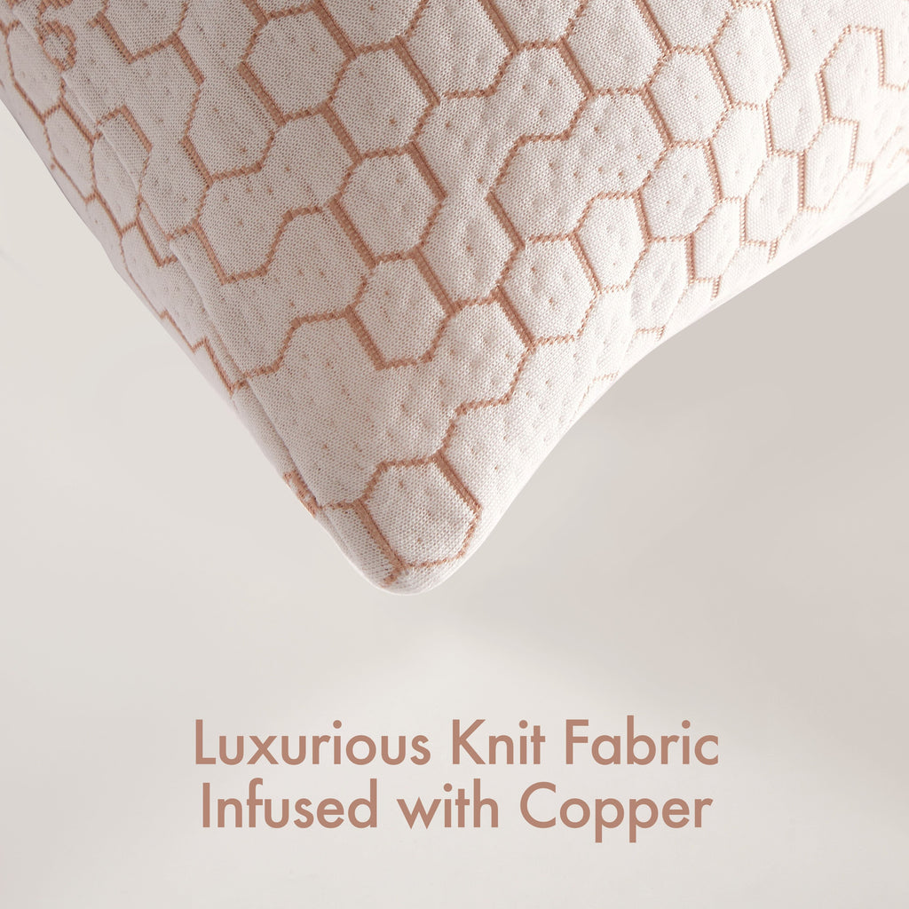 Decorative Plump Cozy Copper Infused Bed Pillow Standard, White - Decorative Throw Pillow Cushion for Sofa & Bed Detail