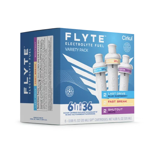 Natural Fruit Flavored Flyte 6-Pack Variety Pack MMZB - Electrolyte Hydration Enhanced Taste Cartridges Detail