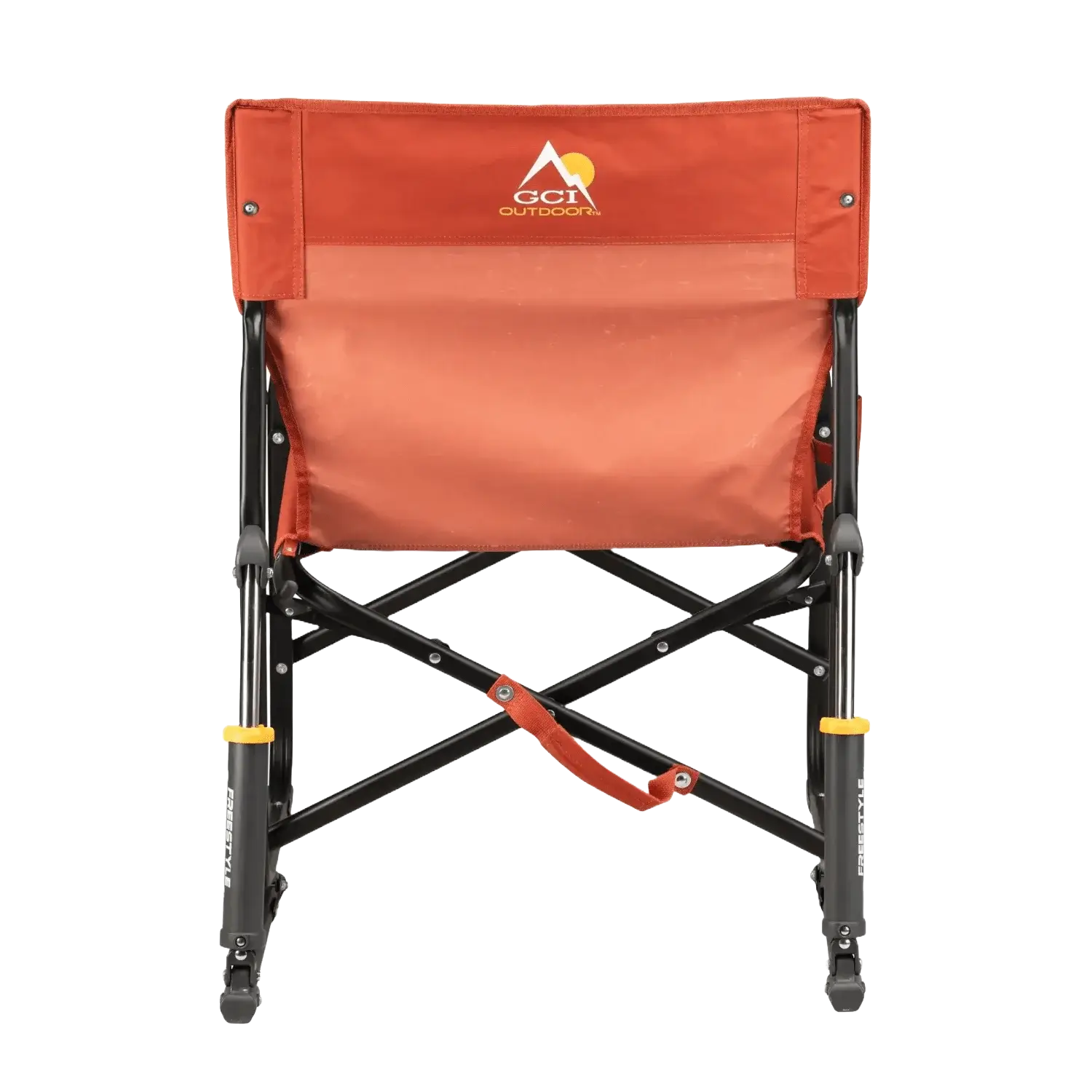 Patented Spring-Action Freestyle Rocker - Pumpkin Spice - Choice 373 - Patented Spring-Action Rocking Chair for Camping Detail