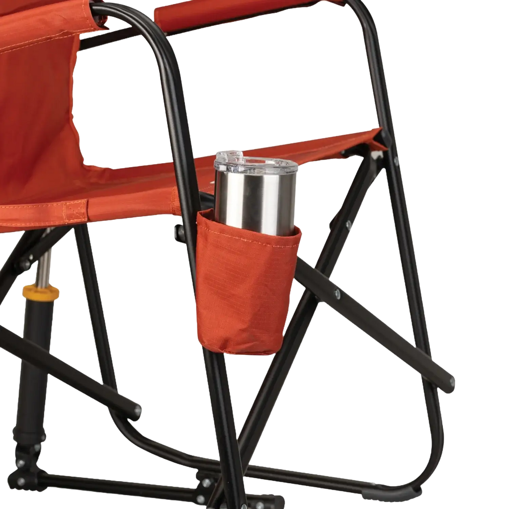 Patented Spring-Action Freestyle Rocker - Pumpkin Spice - Choice 373 - Patented Spring-Action Rocking Chair for Camping Detail